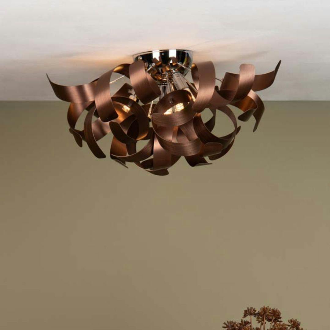 Pagazzi Lighting Light Pagazzi Ing Seren Copper Flush Ceiling