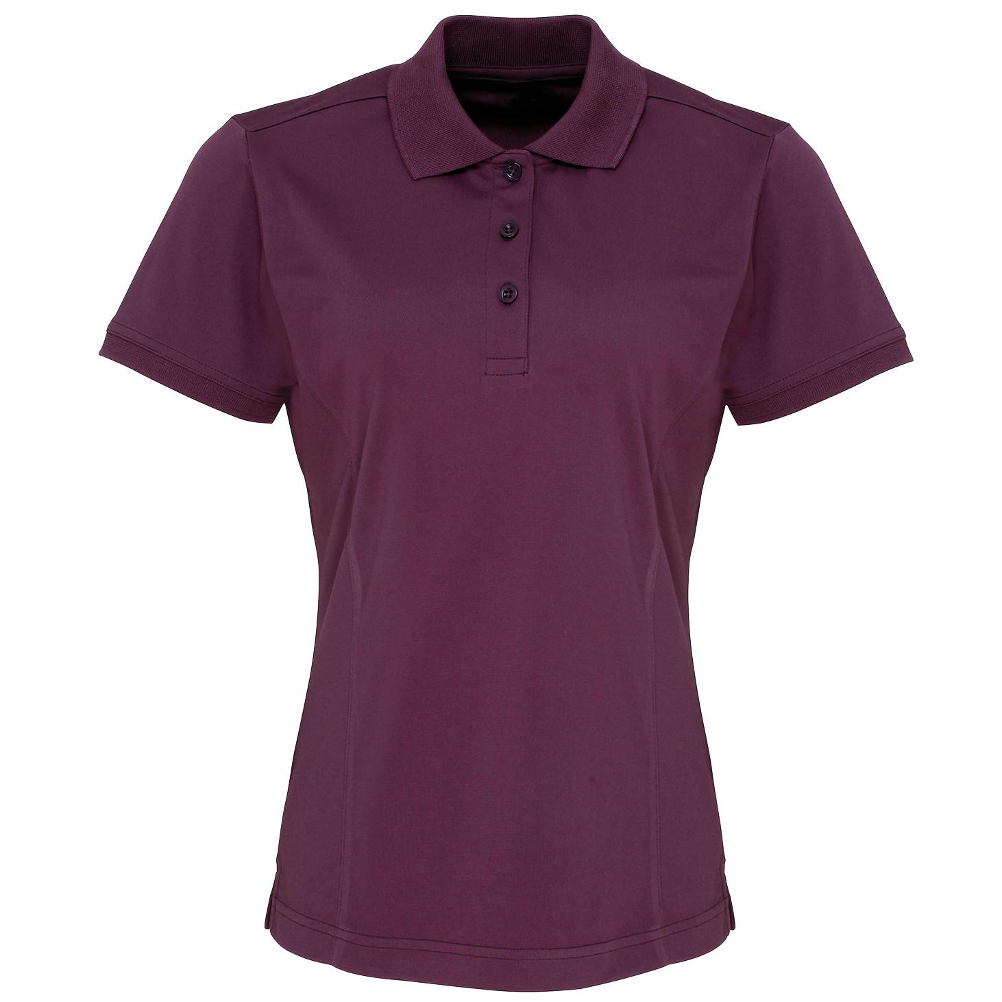 Premier (S, Aubergine) Womens/Ladies Coolchecker Short Sleeve Pique Polo T-Shirt - Image 2