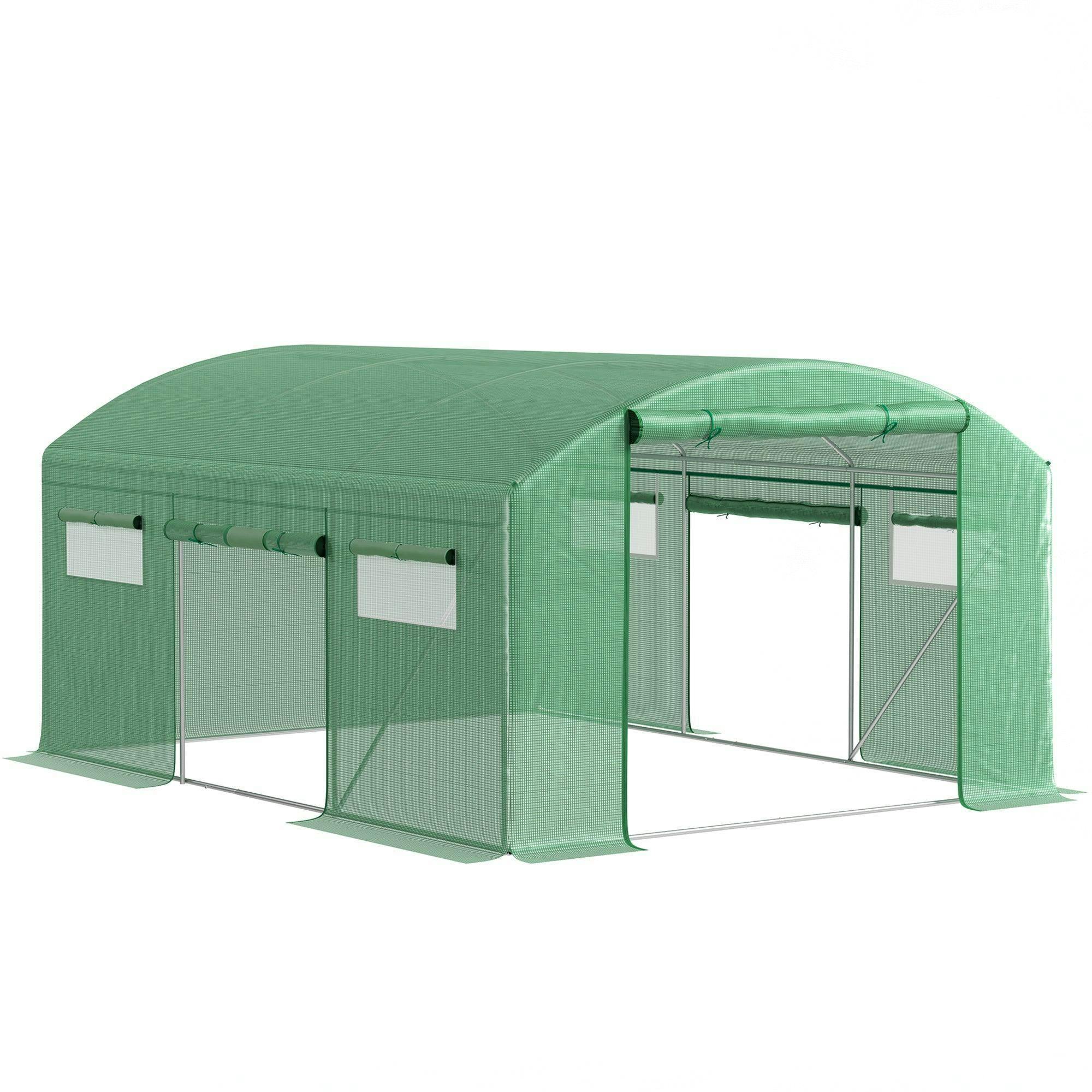 B&Q - Polytunnel Greenhouse With 3 Roll-Up Doors4 X 3 X 2MGreen - Image 4