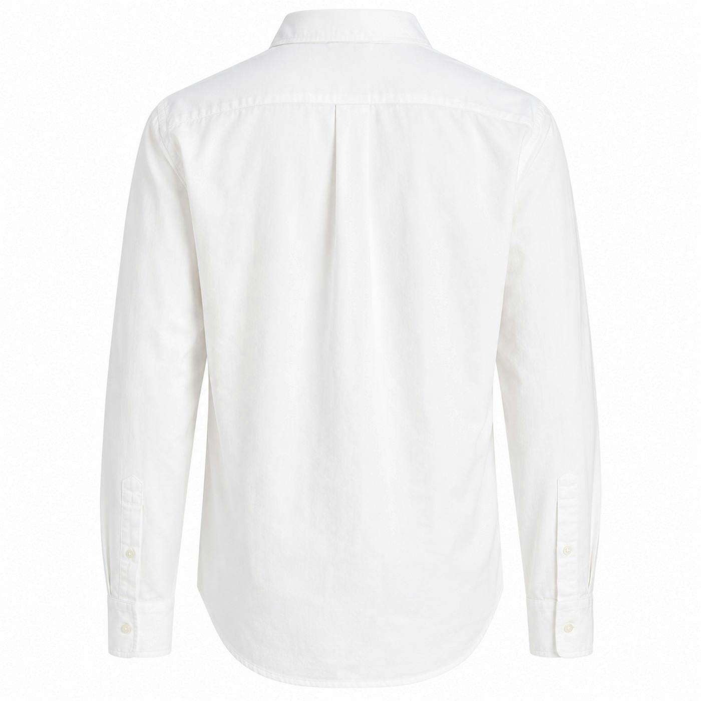 Jack And Jones Men's White Long-Sleeved Shirt - Xl - 55% Cotton/45% Viscose