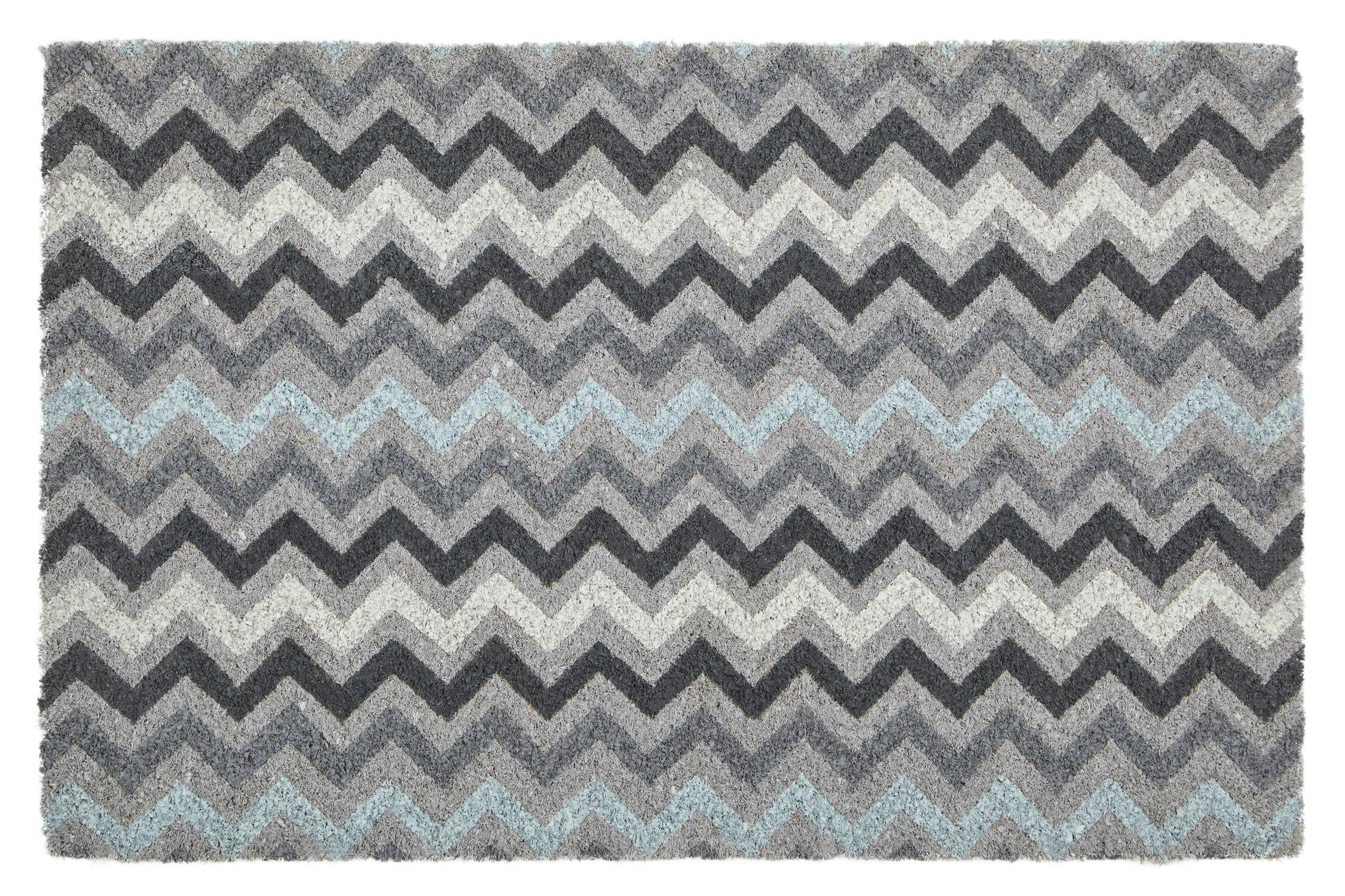 Orsina Unisex Multicolor Filta Grey & White Chevron Coir Doormat | Size: Medium - Image 2