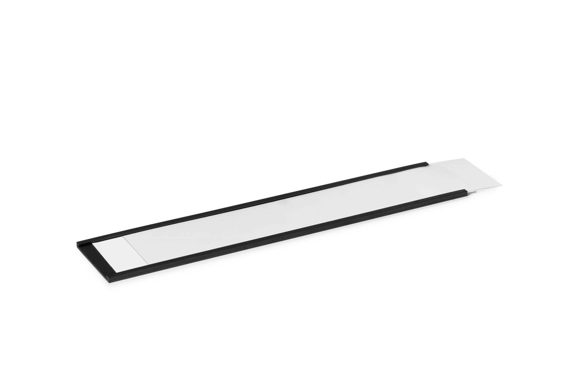 Rackhams Black Magnetic C-Profile Ticket Lable Holders | 50 Pack | 200 X 40Mm |