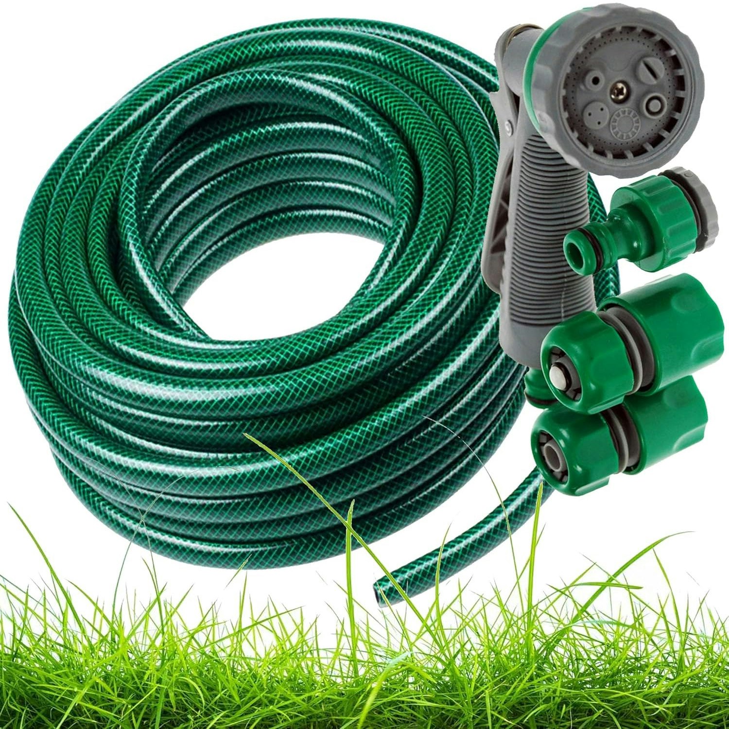 Storm Trading Group Green 30M (98Ft) Garden Pvc Hose Pipe & Spray Attachment Perfect For Watering Plants