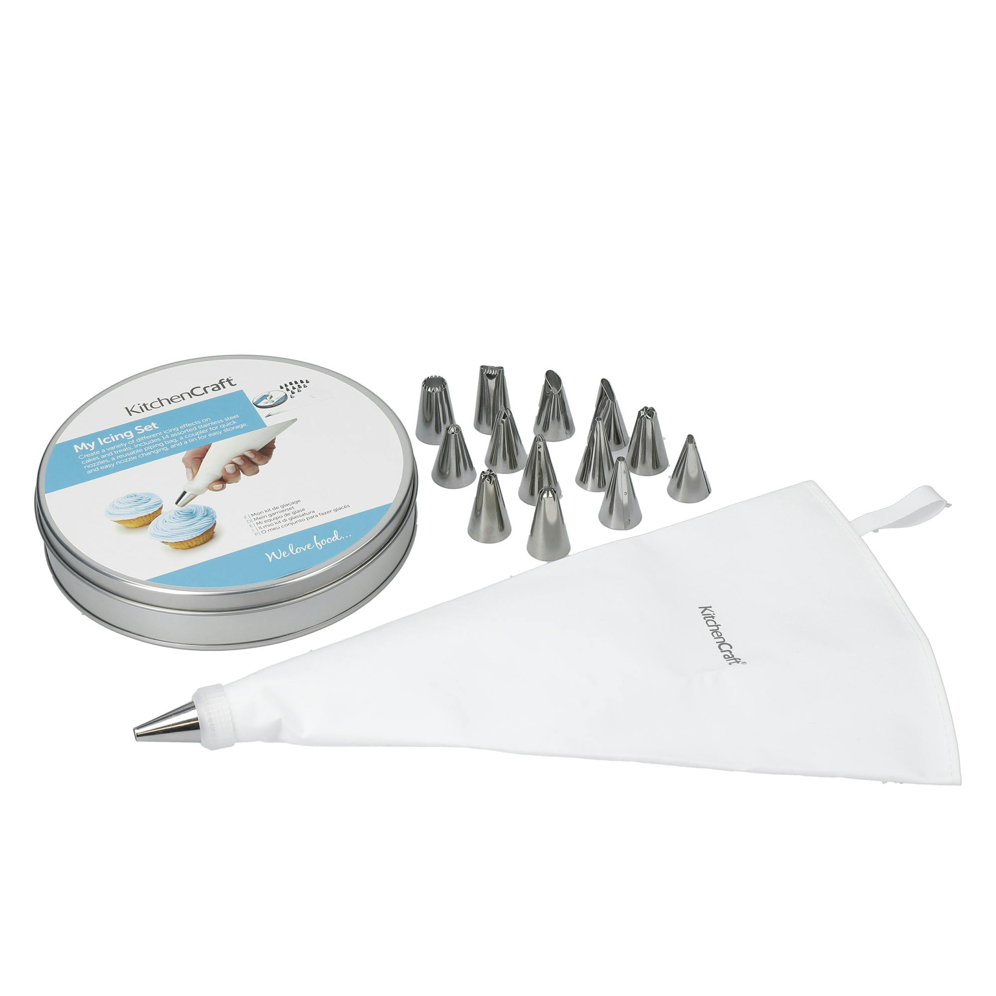 Rackhams Silver Sweetly Does It Icing Tin Set - Stainless Steel - Cake Decorating
