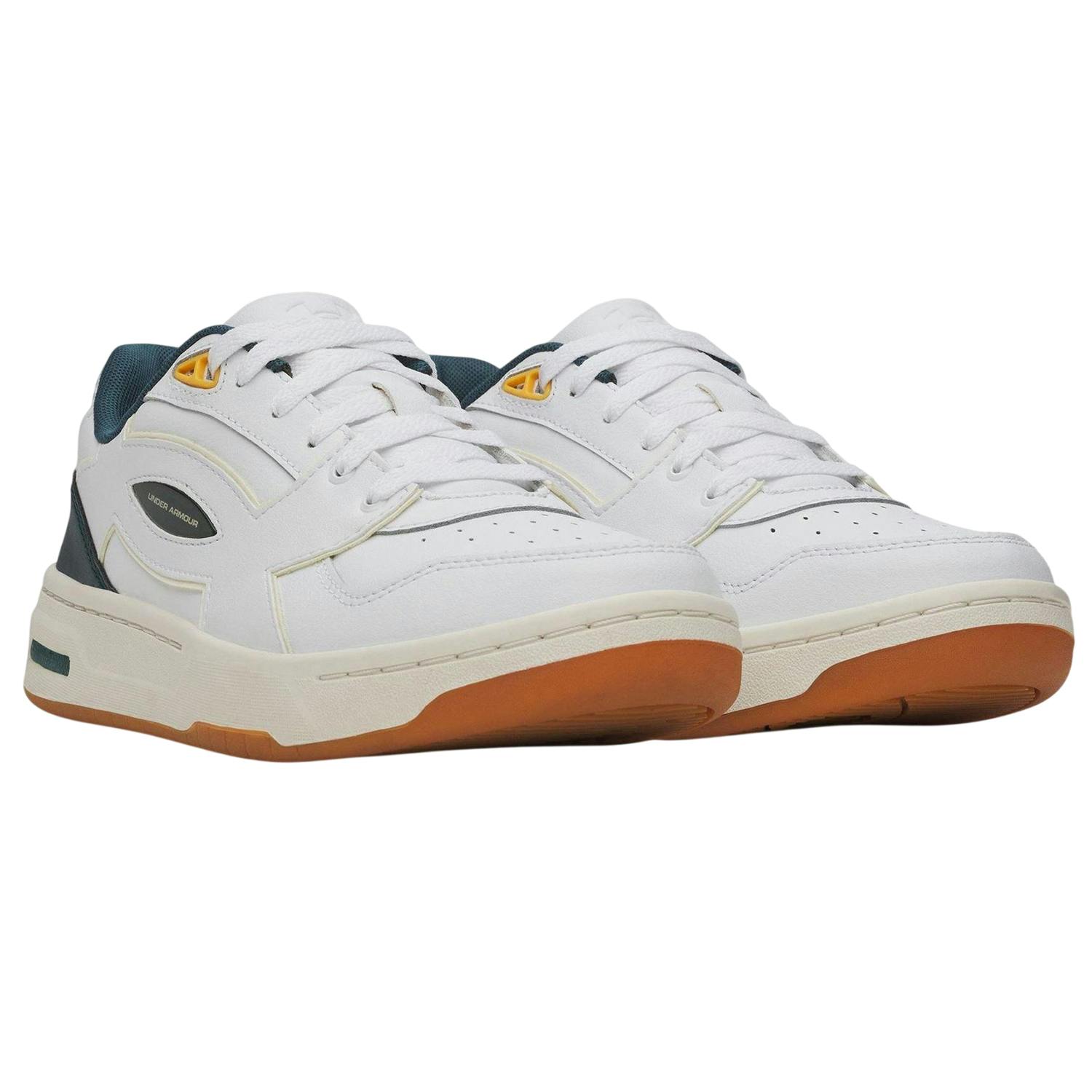 Under Armour Men's White/Green Low Cut Trainers - 10 Uk - 100% Mixed