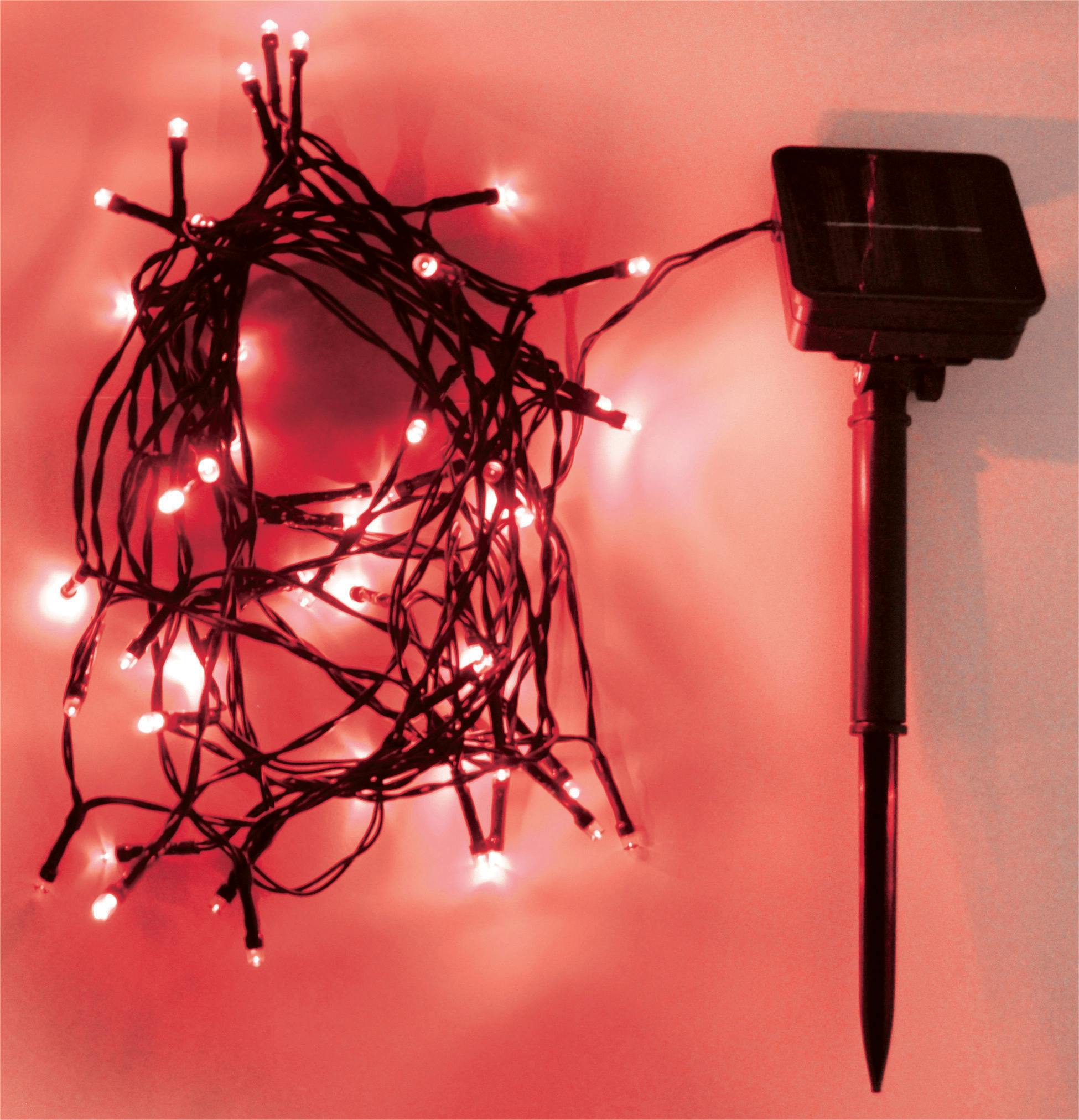 Rackhams Light/Red 200Led Solar String