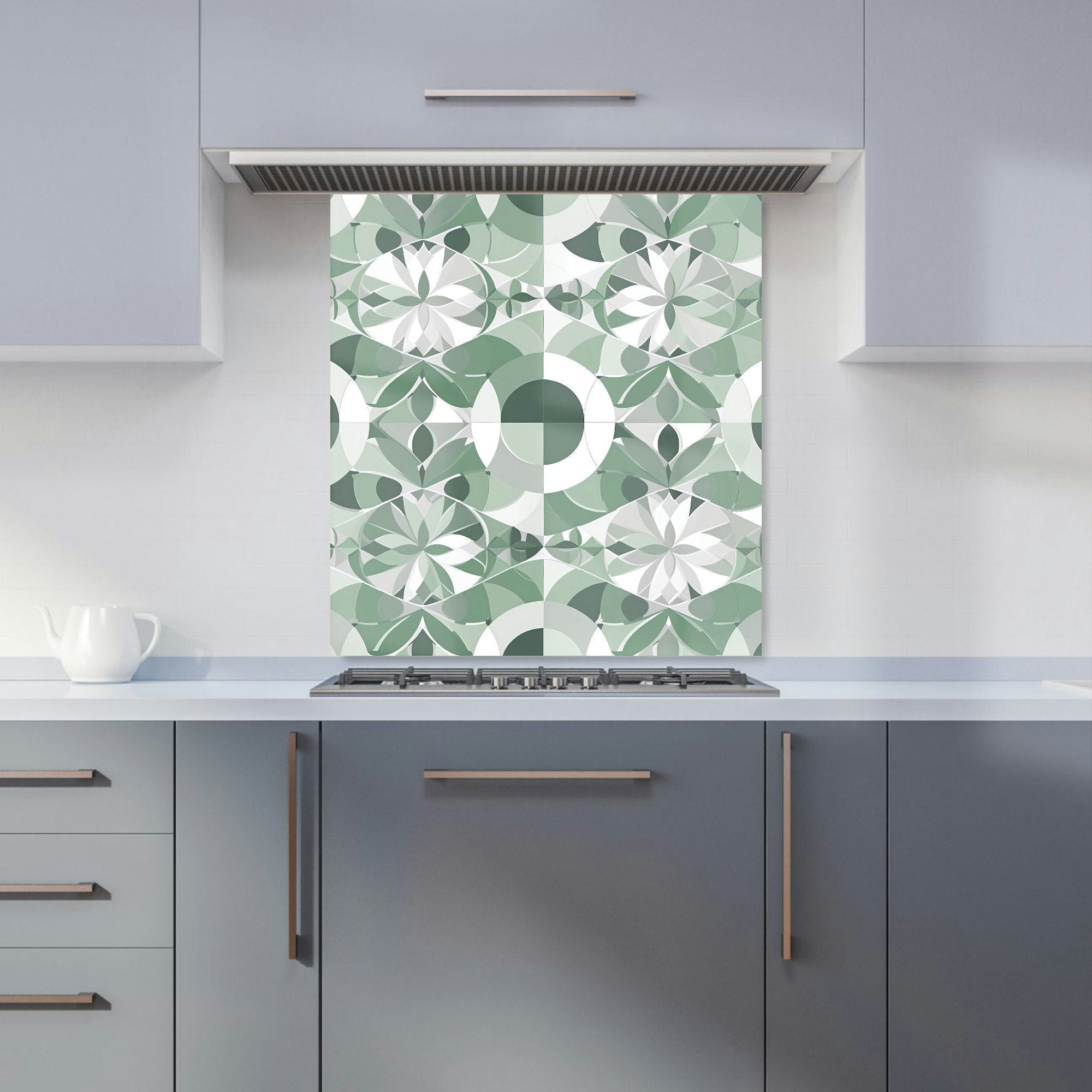 Warren Reed Green - Designer Geometric Pastel Kitchen Splashback - W700mm X H650mm