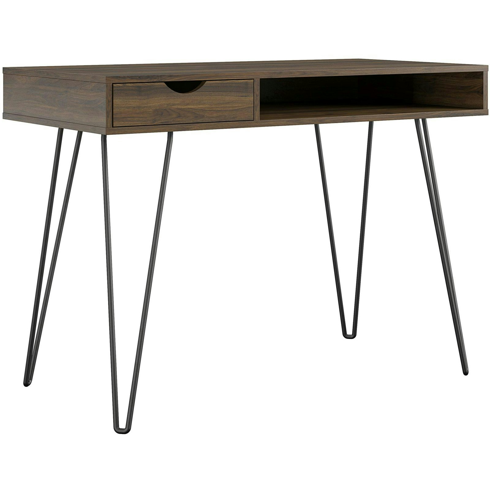 Dorel Home Brown Concord Desk With Storage In Walnut