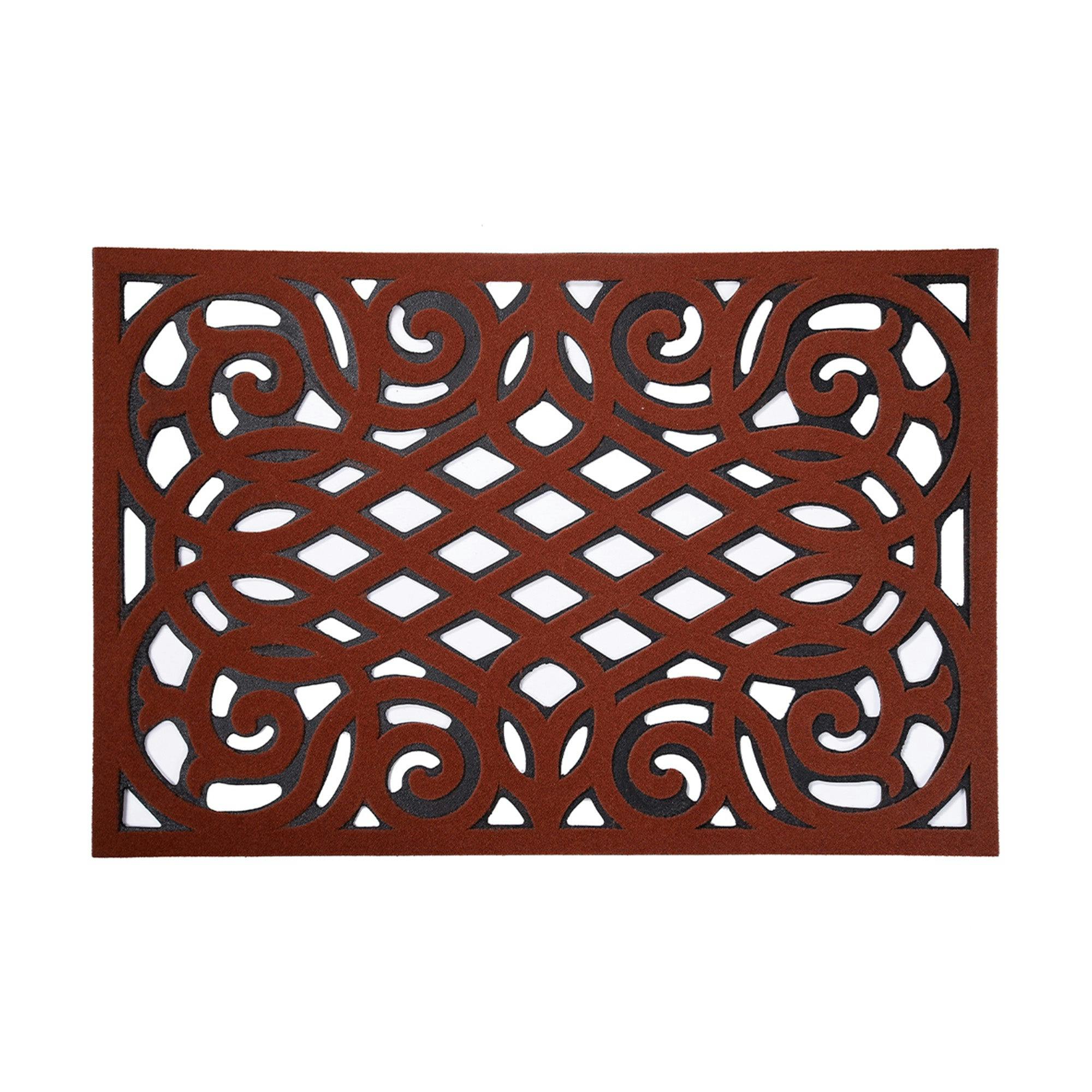 Nicoman Victorian Style Eco Outdoor Door Mat - Terracotta - 75 X 44Cm
