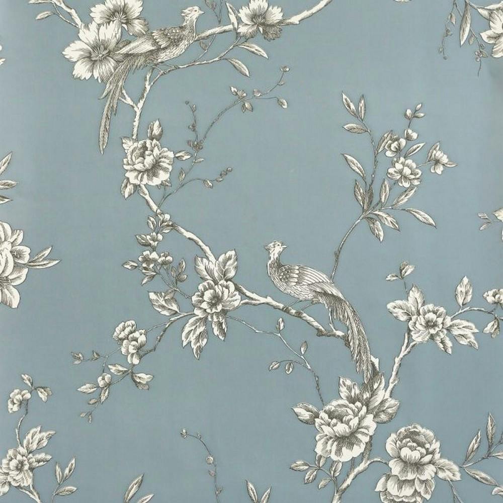 World Of Wallpaper Blue Chinoise Wallpaper - Slate - Slate - 10M X 53Cm - 100% Mixed