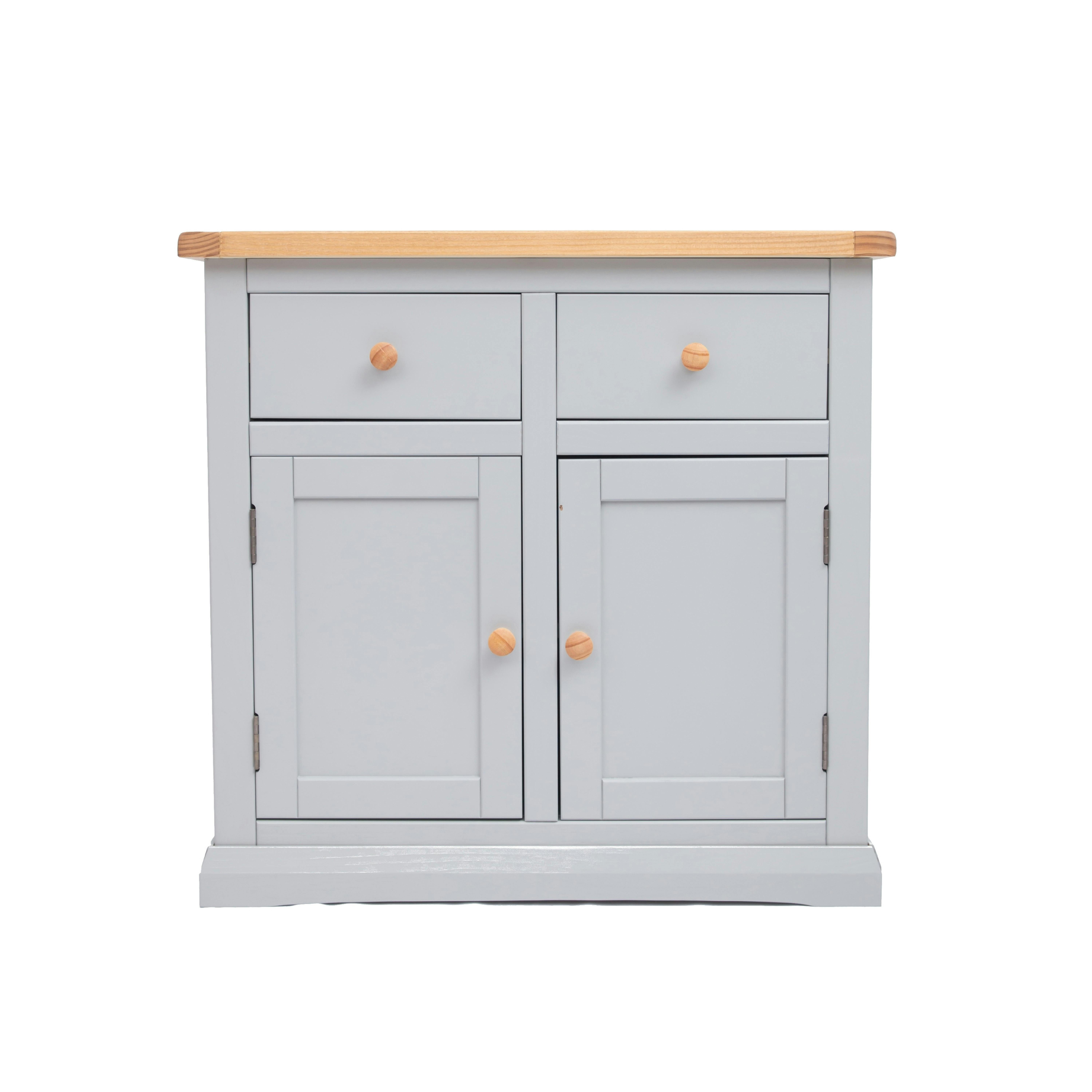 Rackhams Light/Grey Loreo 2 Drawer 2 Door Sideboard Wood Knob