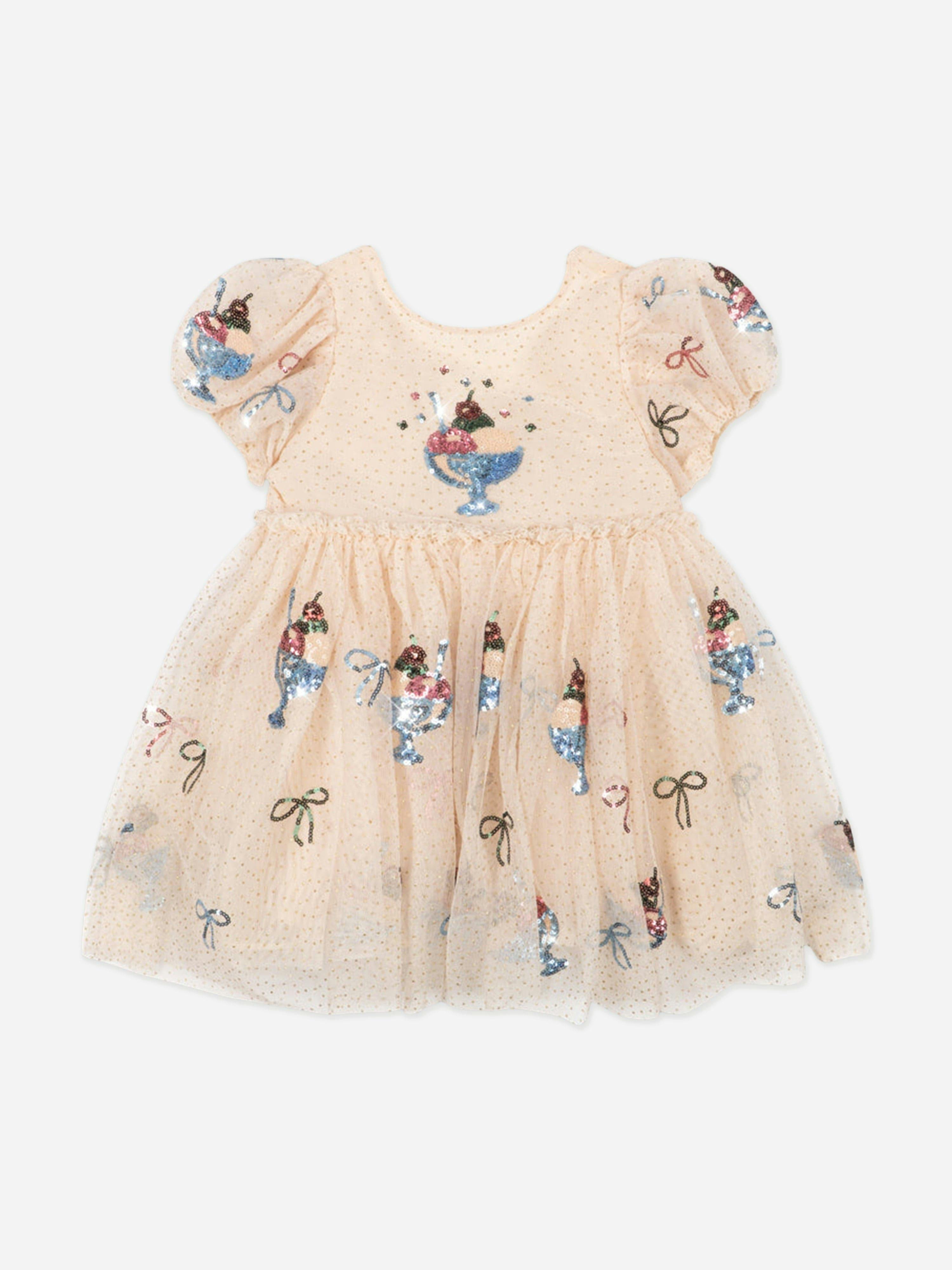 Konges Slojd Girls Ivory Konges Sløjd Yvonne Puff Dress In - 4 Yrs