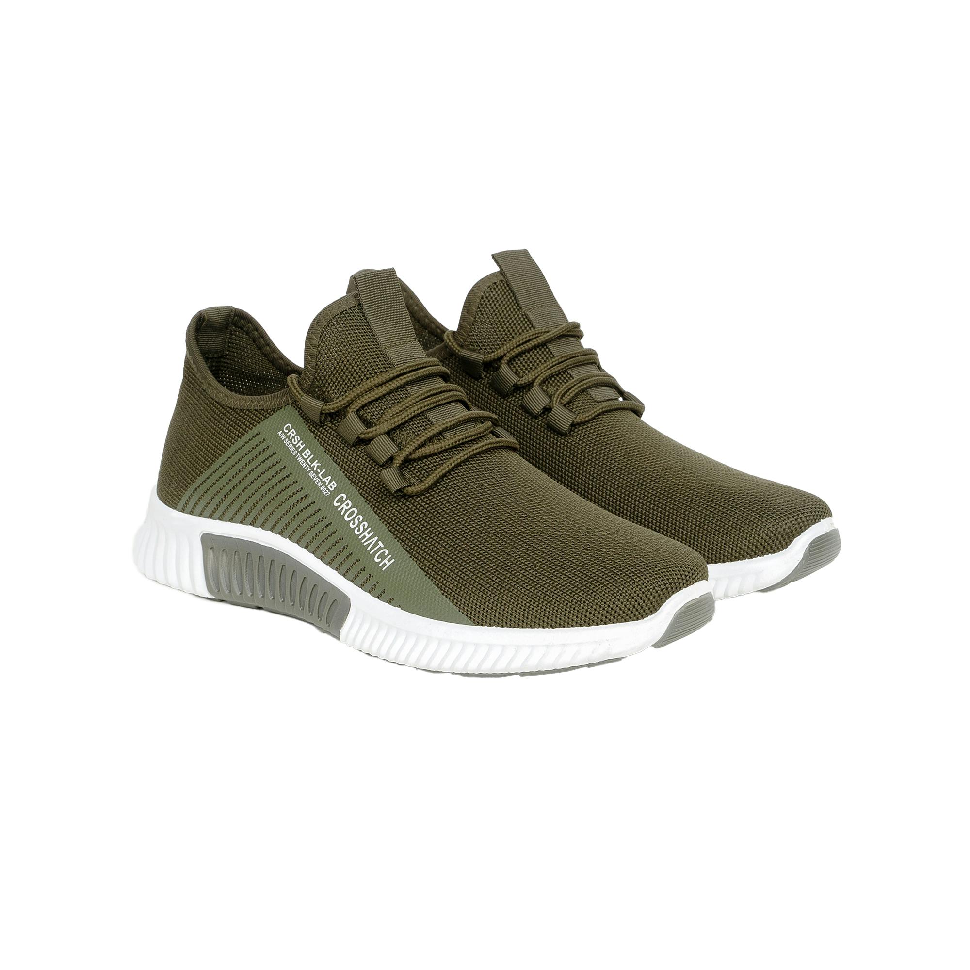 Crosshatch Men's Nimbus Trainers - Olive - 10 Uk - Olive - 80% Nylon/20% Rubber