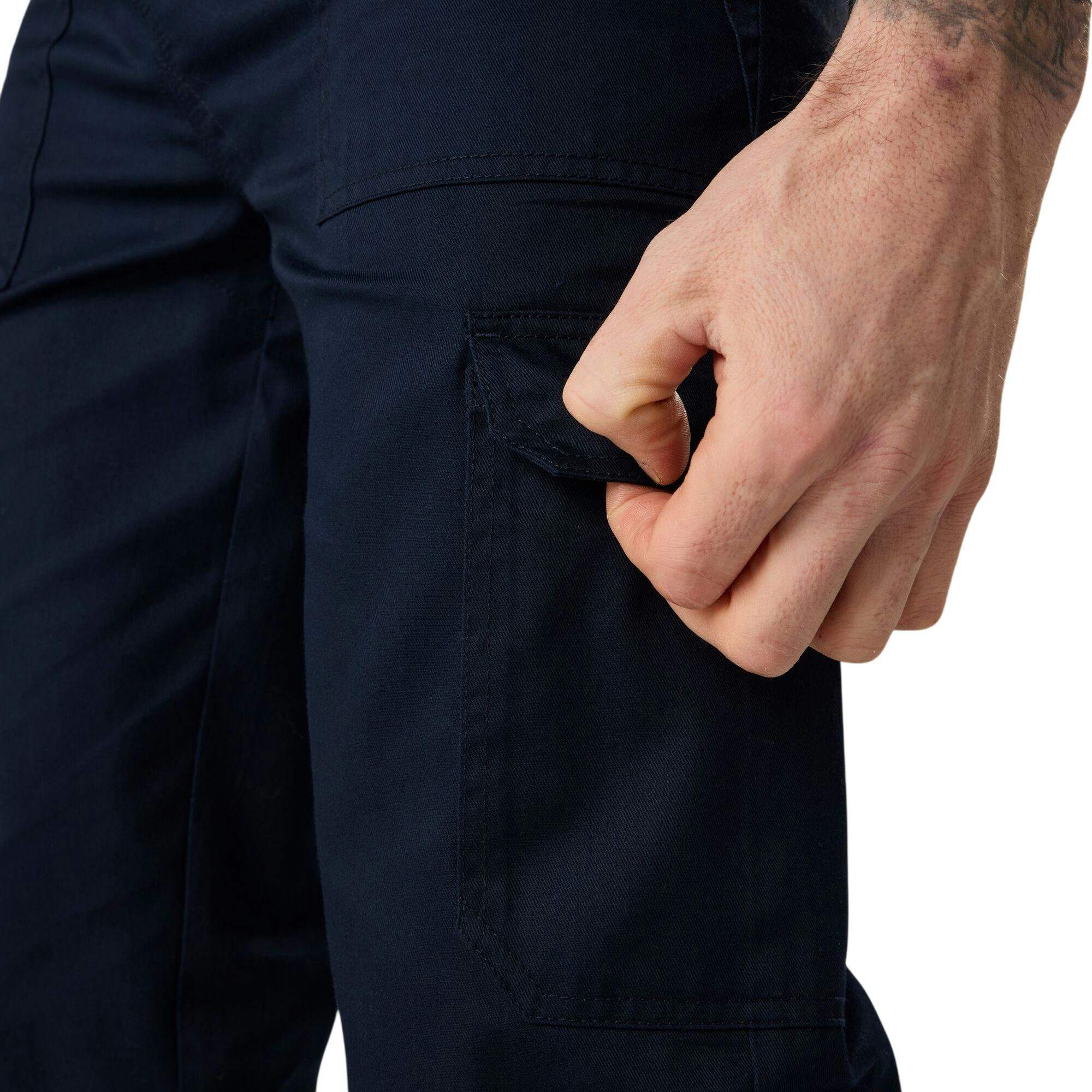 Regatta Men's Professional Essential Cargo Trousers - Navy - 38R - Navy - 65% Polyester/35% Cotton