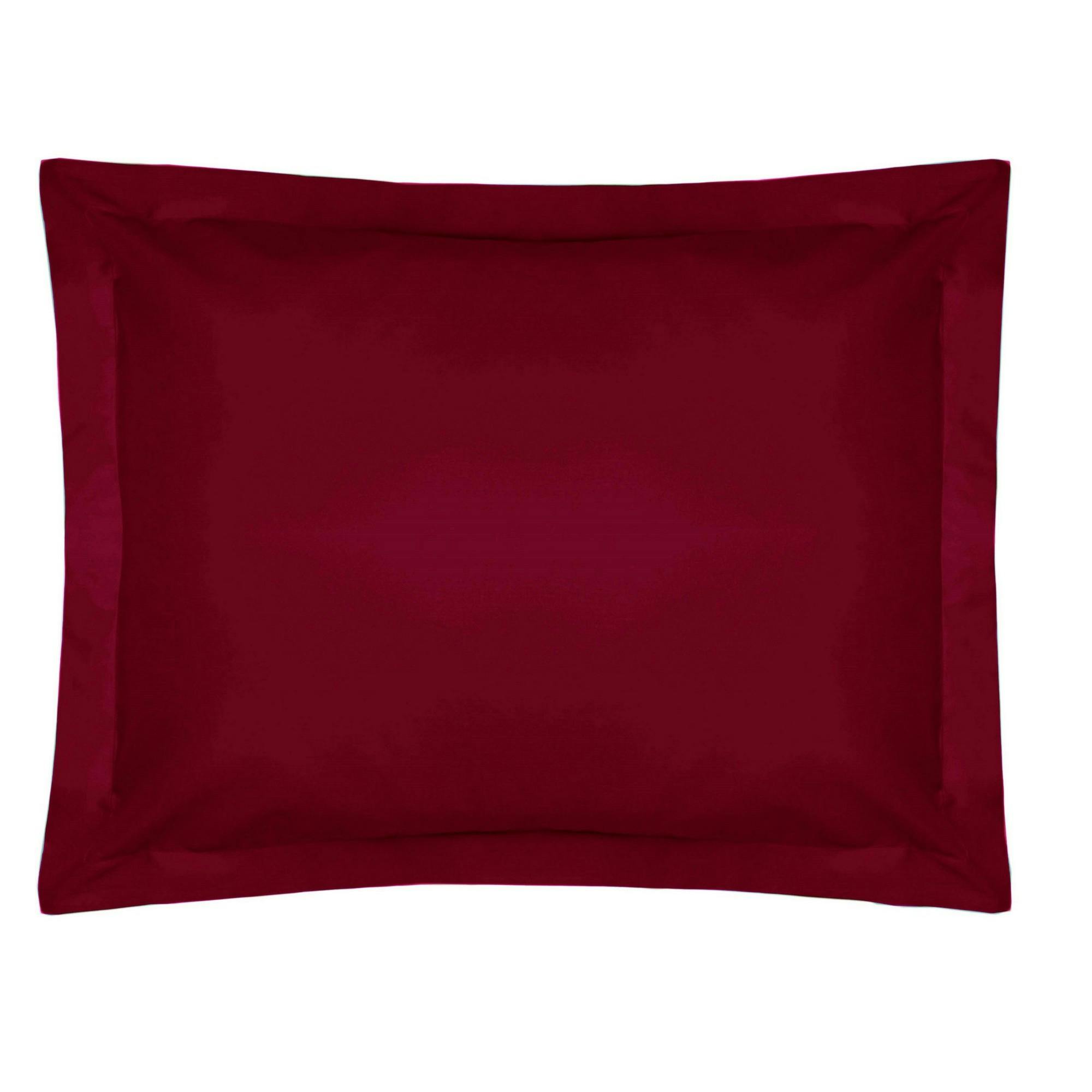 Belledorm Red Easycare Percale Oxford Pillowcase - One Size - 50% Cotton/50% Polyester