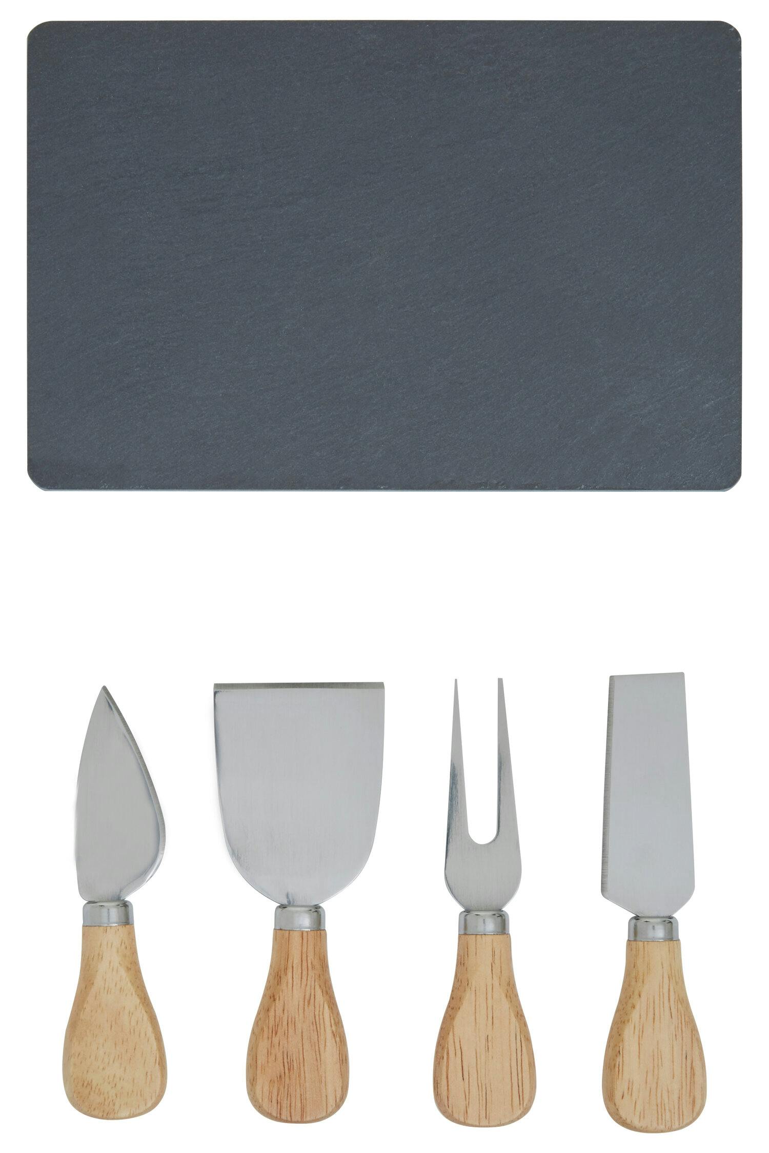 Maison By Premier Elegant Slate Board And 4 Piece Cheese Knife Set, Premium Cheese Board With Knife, Stylish Cheese Board - Image 2