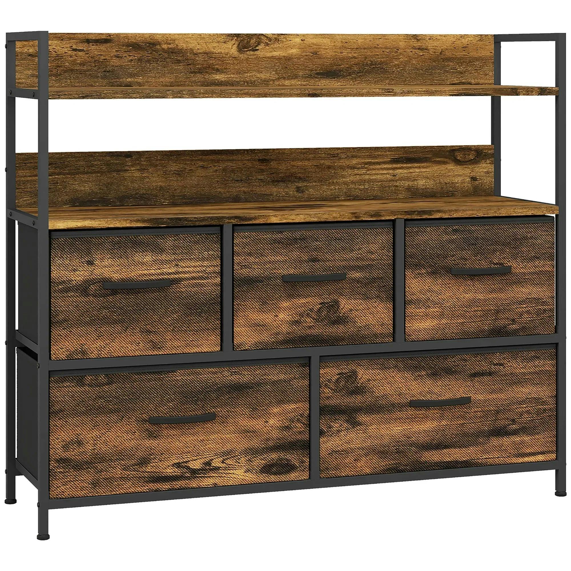 HOMCOM Bedroom Chest of Drawers, Drawer Dresser Storage Organiser Unit - Image 6