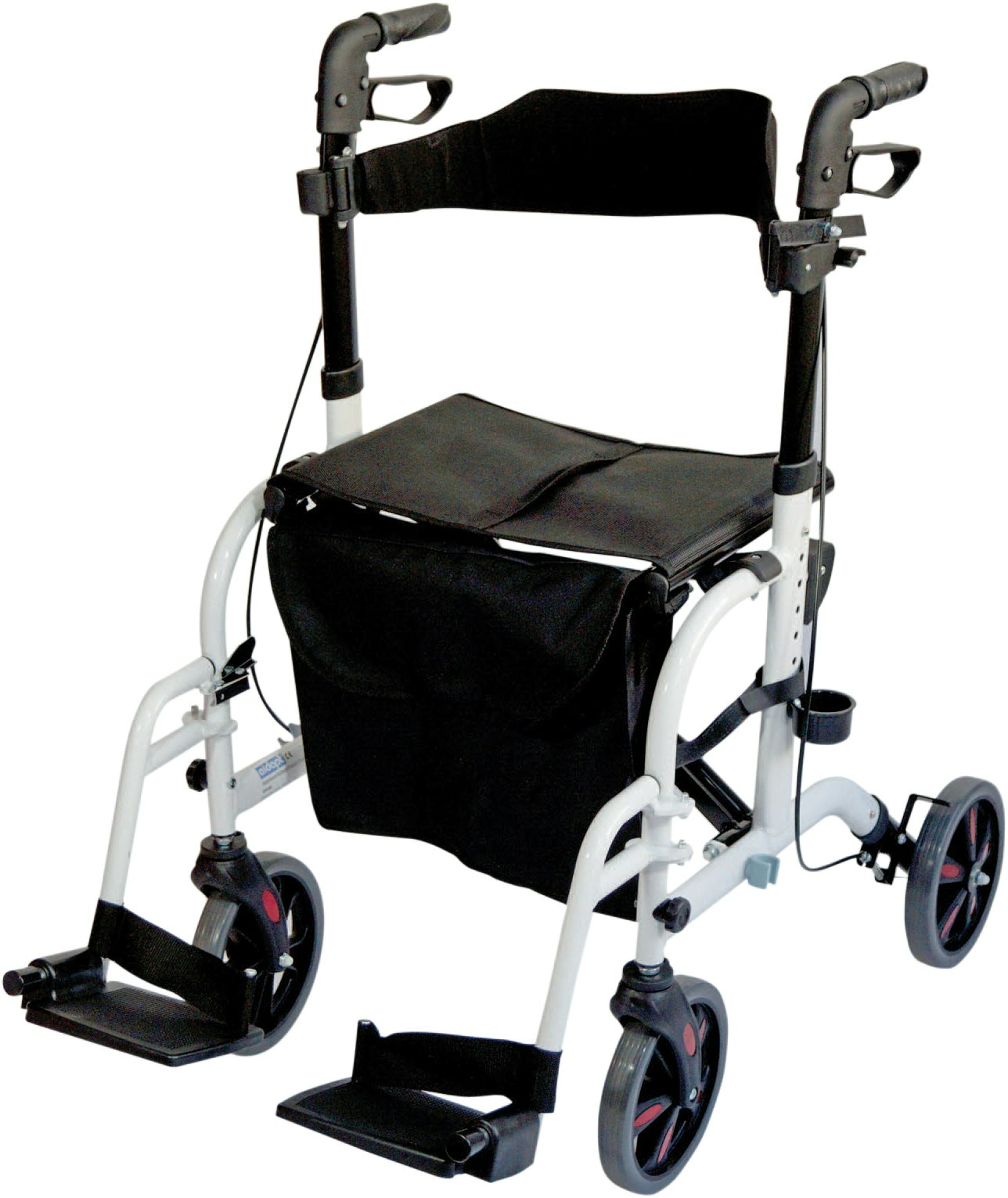 Aidapt White Duo Rollator And Transit Chair