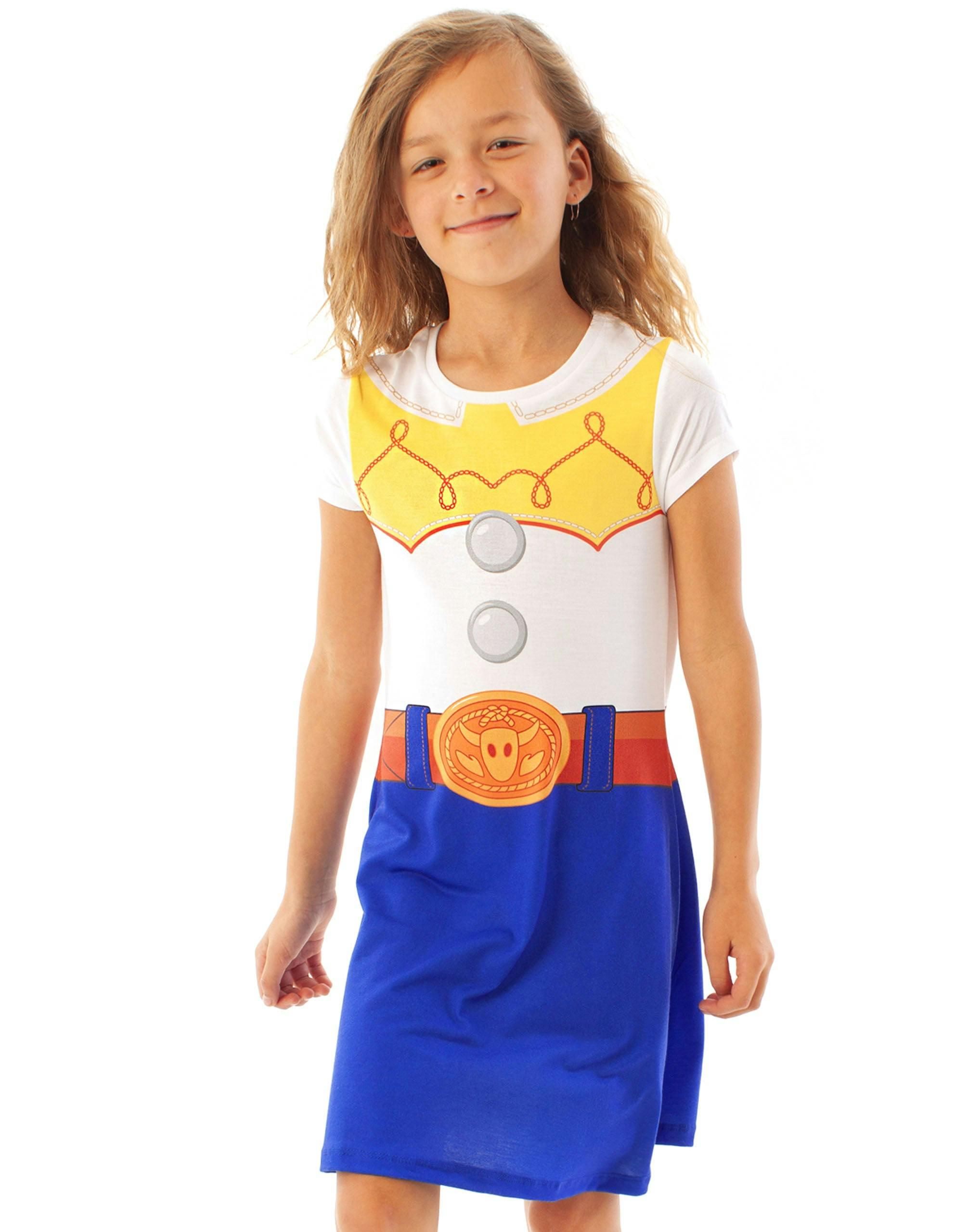 Vanilla Underground Girls White Disney Jessie Dress-Up Style Print Short Sleeve Skater Dress - 2-3 Years