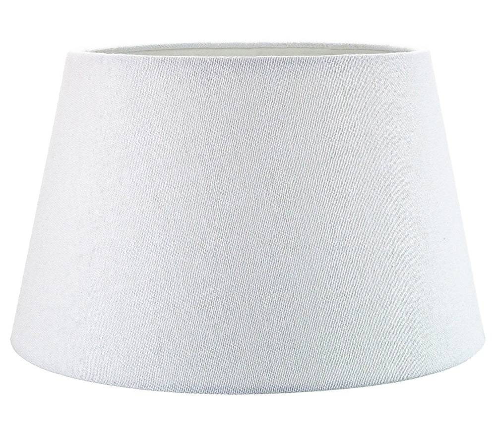 Rackhams White Traditional Inch Linen Fabric Drum Table/Pendant Lampshade 60W Maximum Size 14