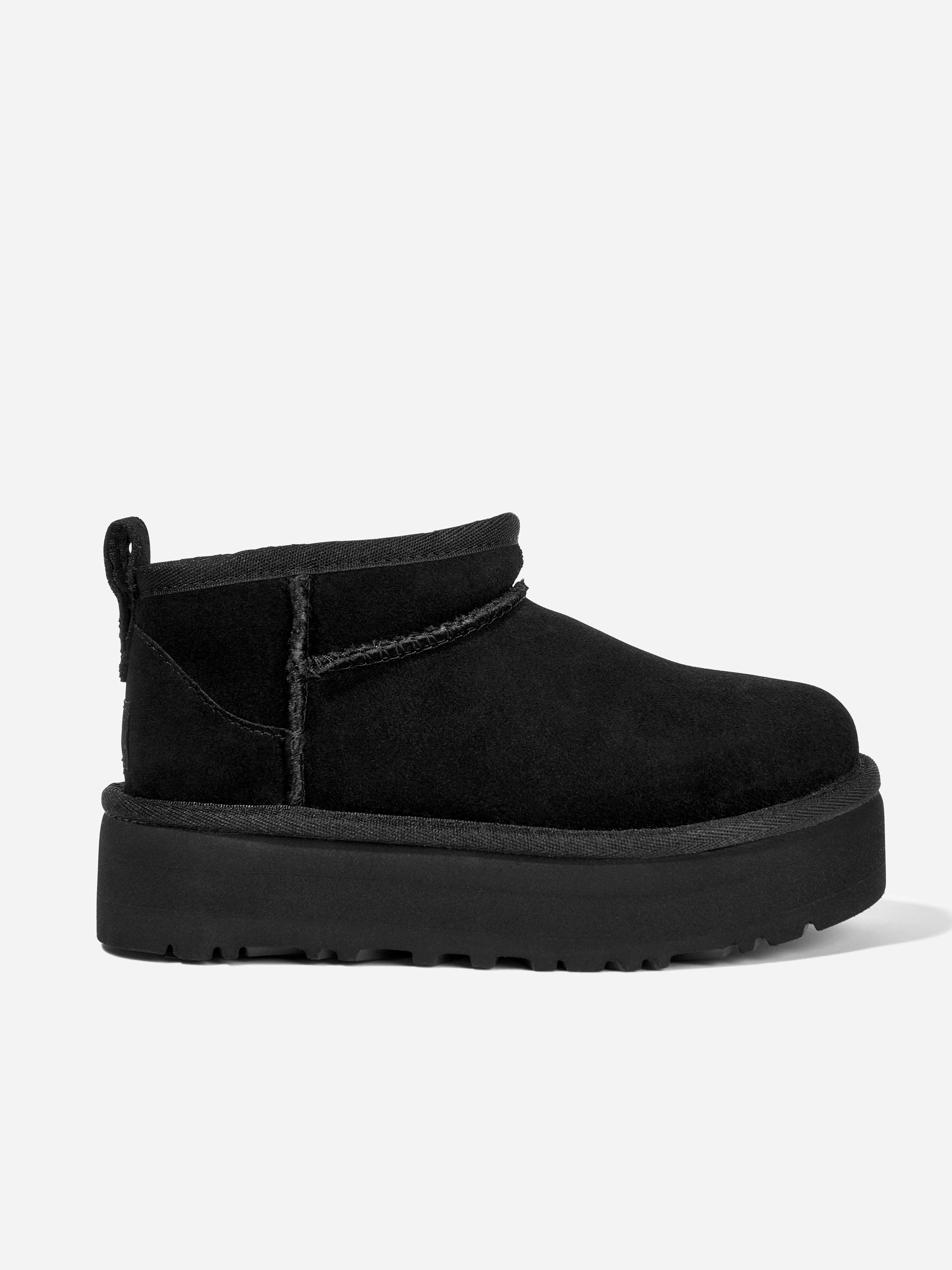 Ugg Girls Black Classic Ultra Mini Platform Boots In - Eu 32.5 Uk 13 Us 1