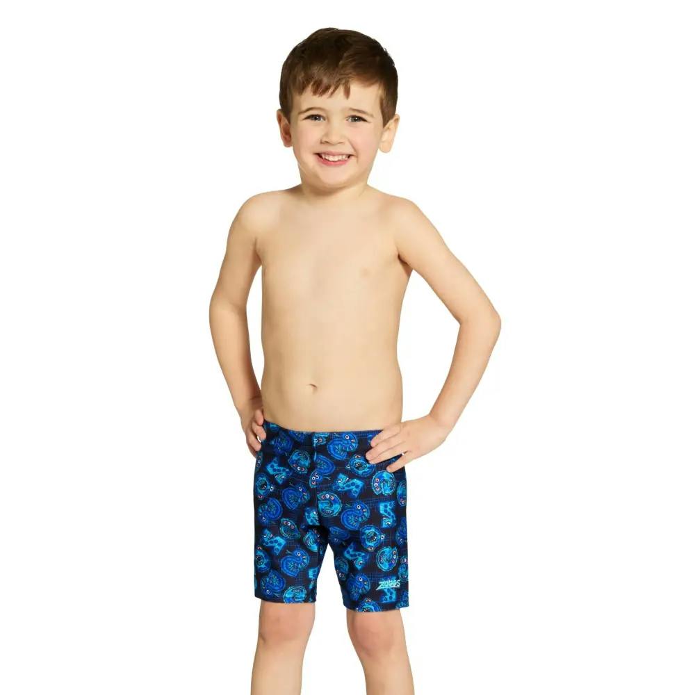 Zoggs Boys Blue Tots Fontopia Mid Swim Jammer - Age 3