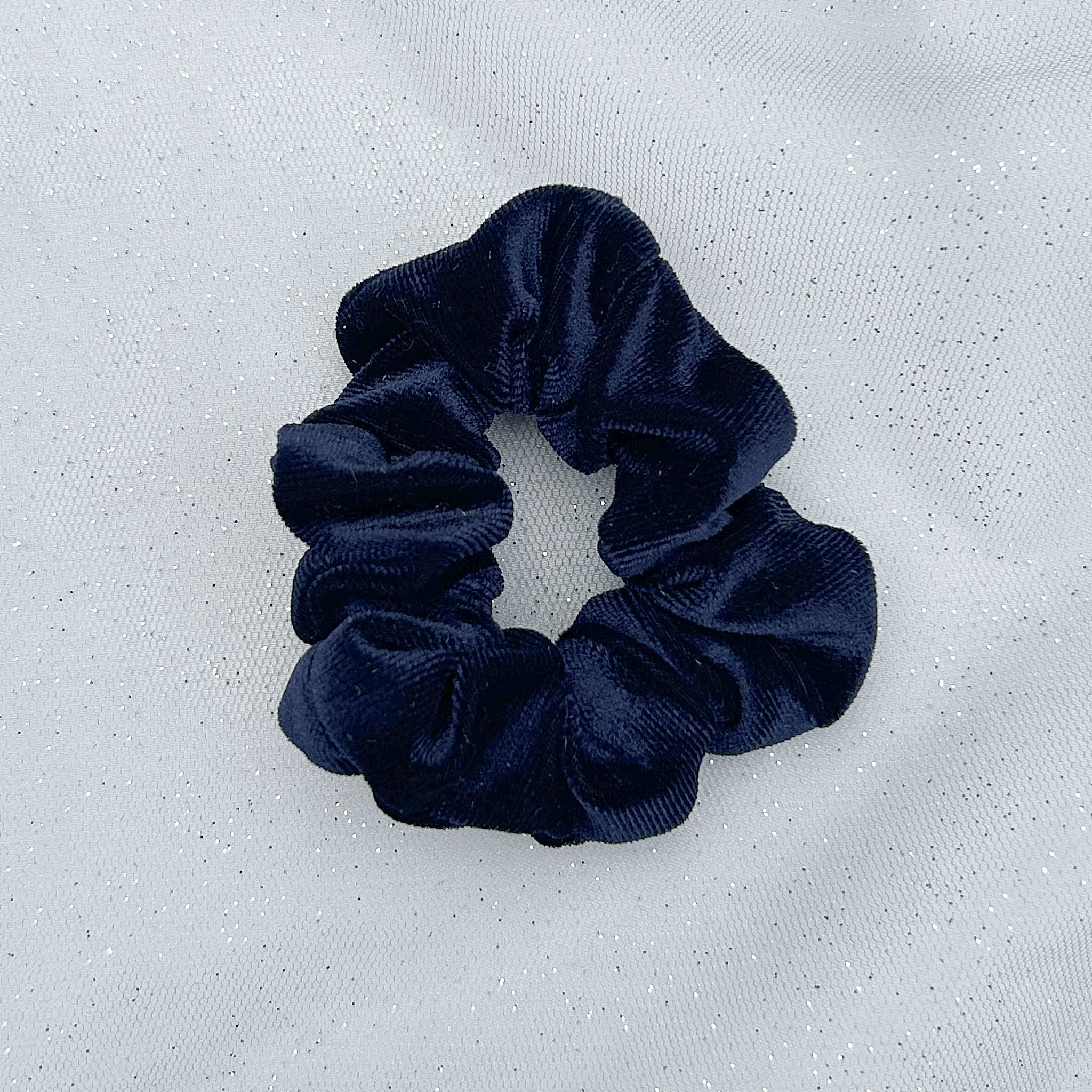 Queenmee Accessories Navy Scrunchie In Velvet