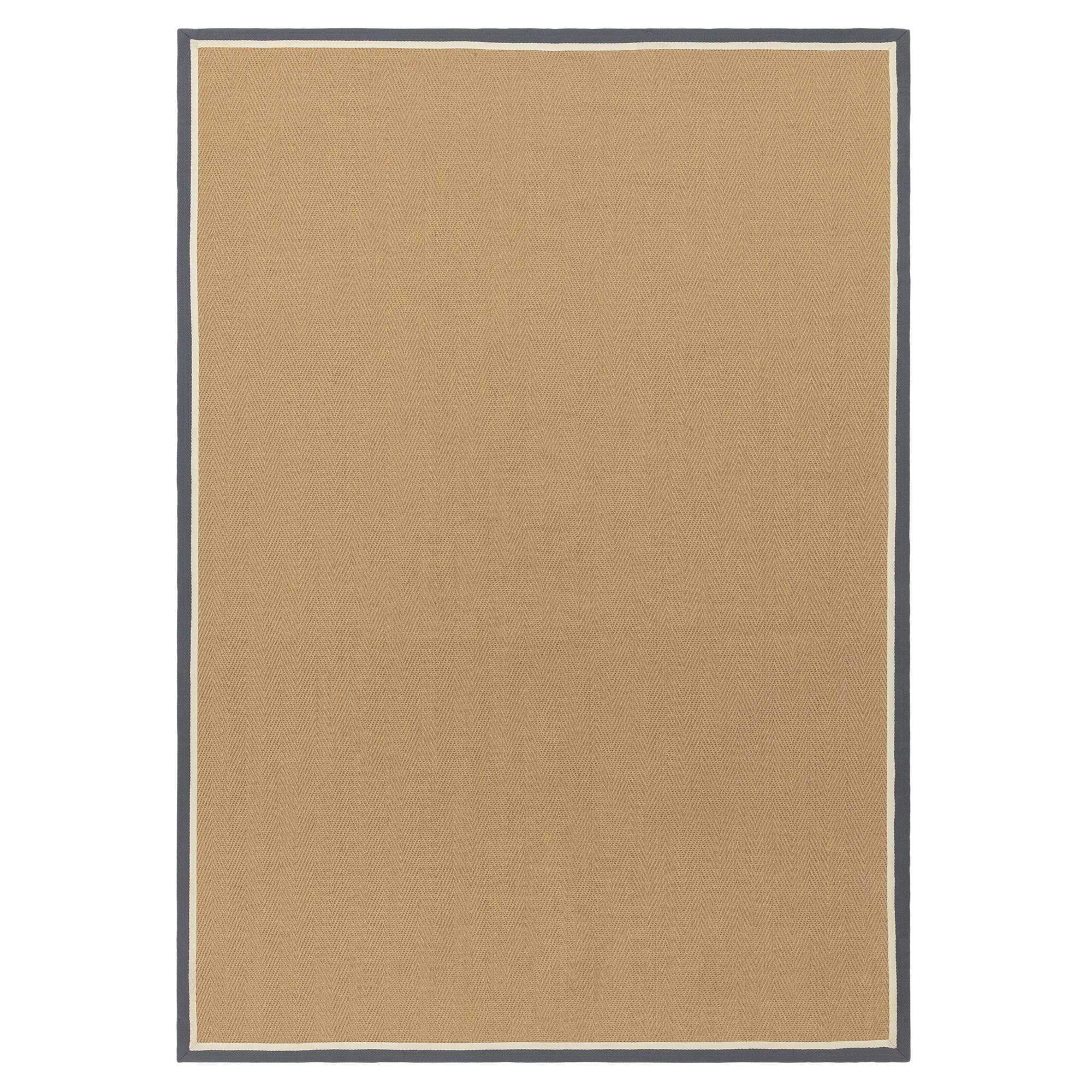 Asiatic Bordo Herringbone Jute Slate Rug - 120X170cm