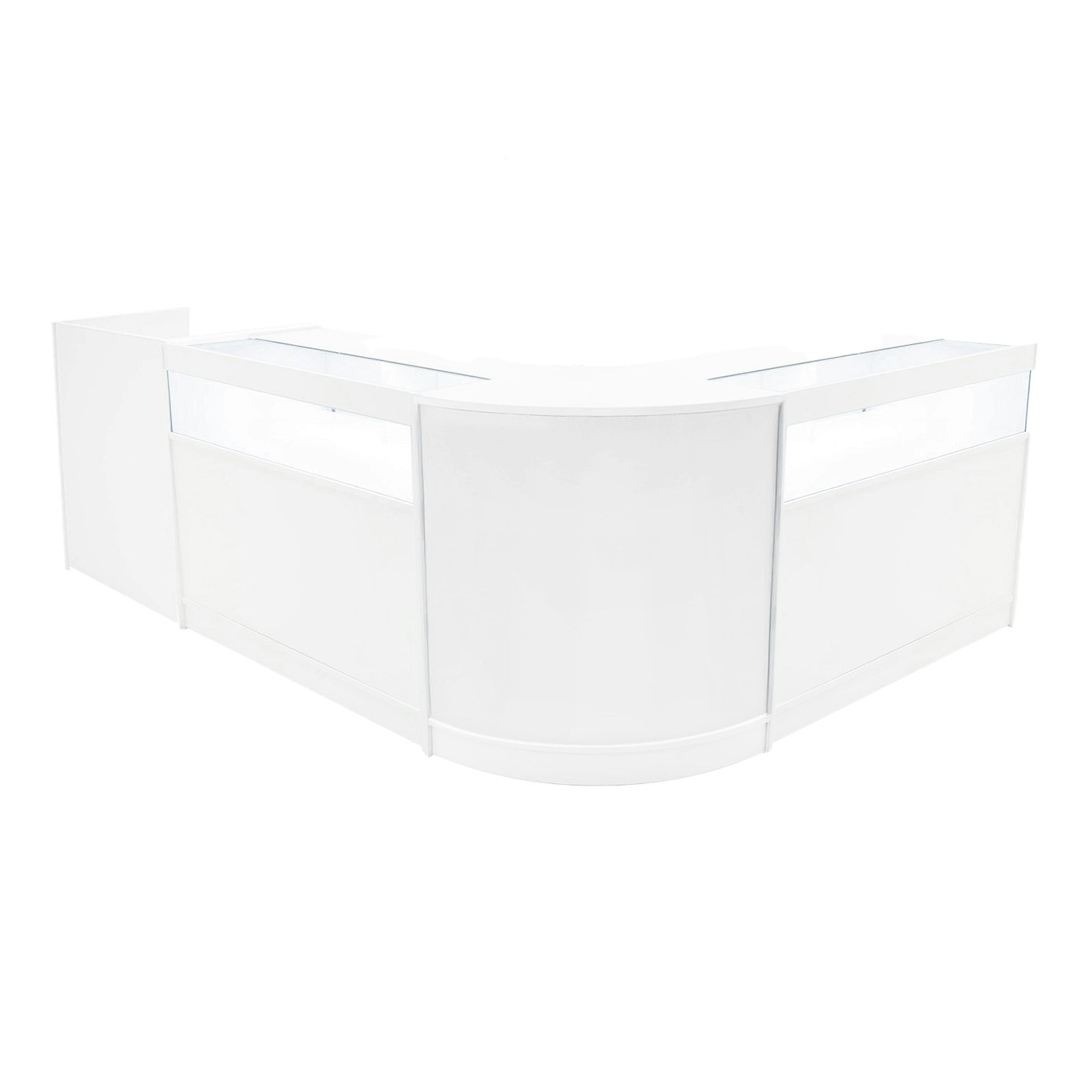 Rackhams White Luna Led Shop Counter Set Cm60, Tb60 & 2 X B1200