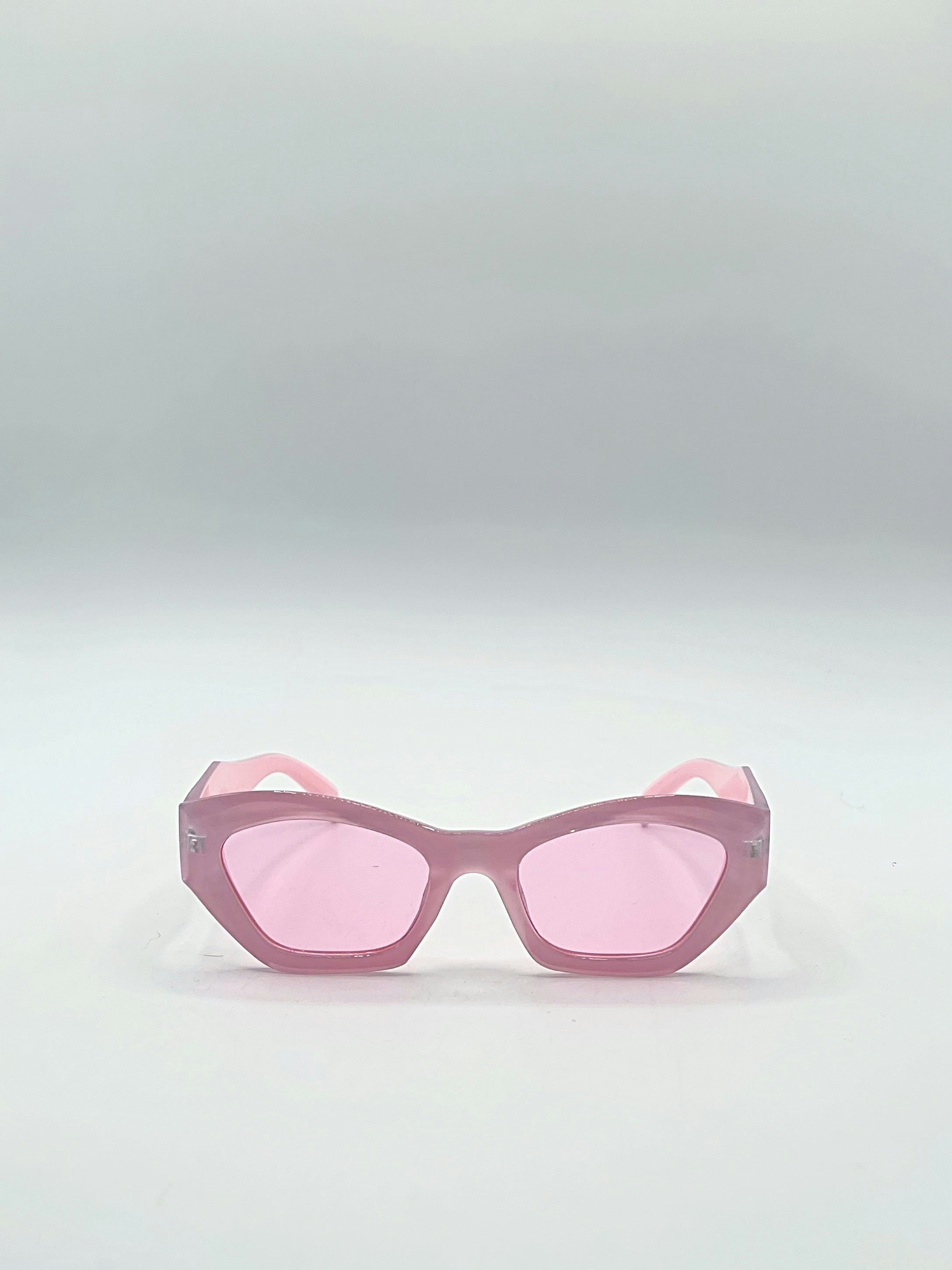Svnx Pink Angular Framed Sunglasses In - One Size