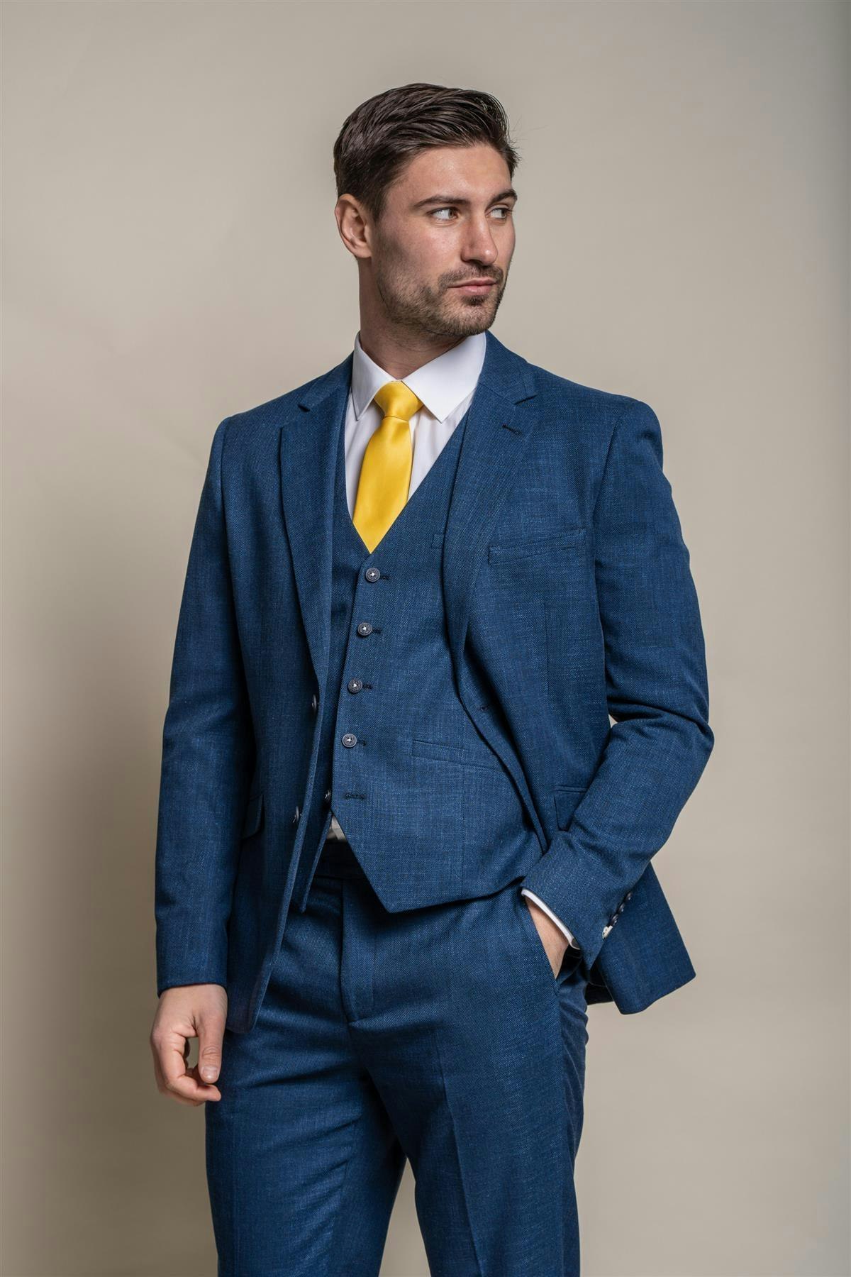 House Of Cavani Blue Miami Slim Fit Blazer - 38 Inch Chest