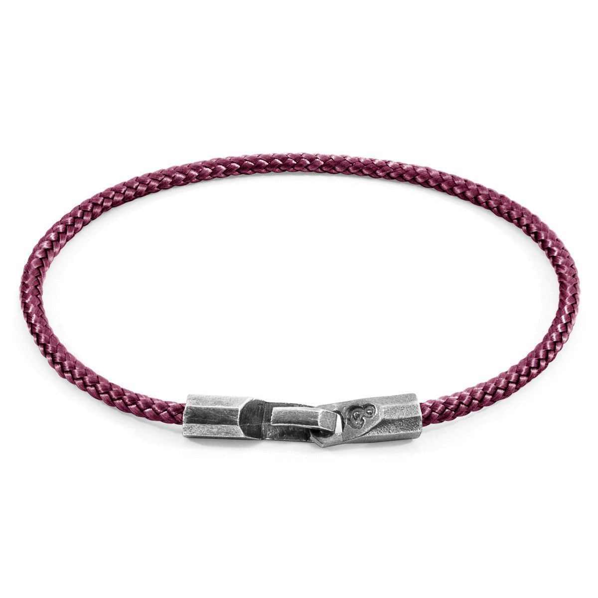 Anchor & Crew Purple/Silver Aubergine Talbot And Rope Bracelet - M - 21Cm (Most Popular)