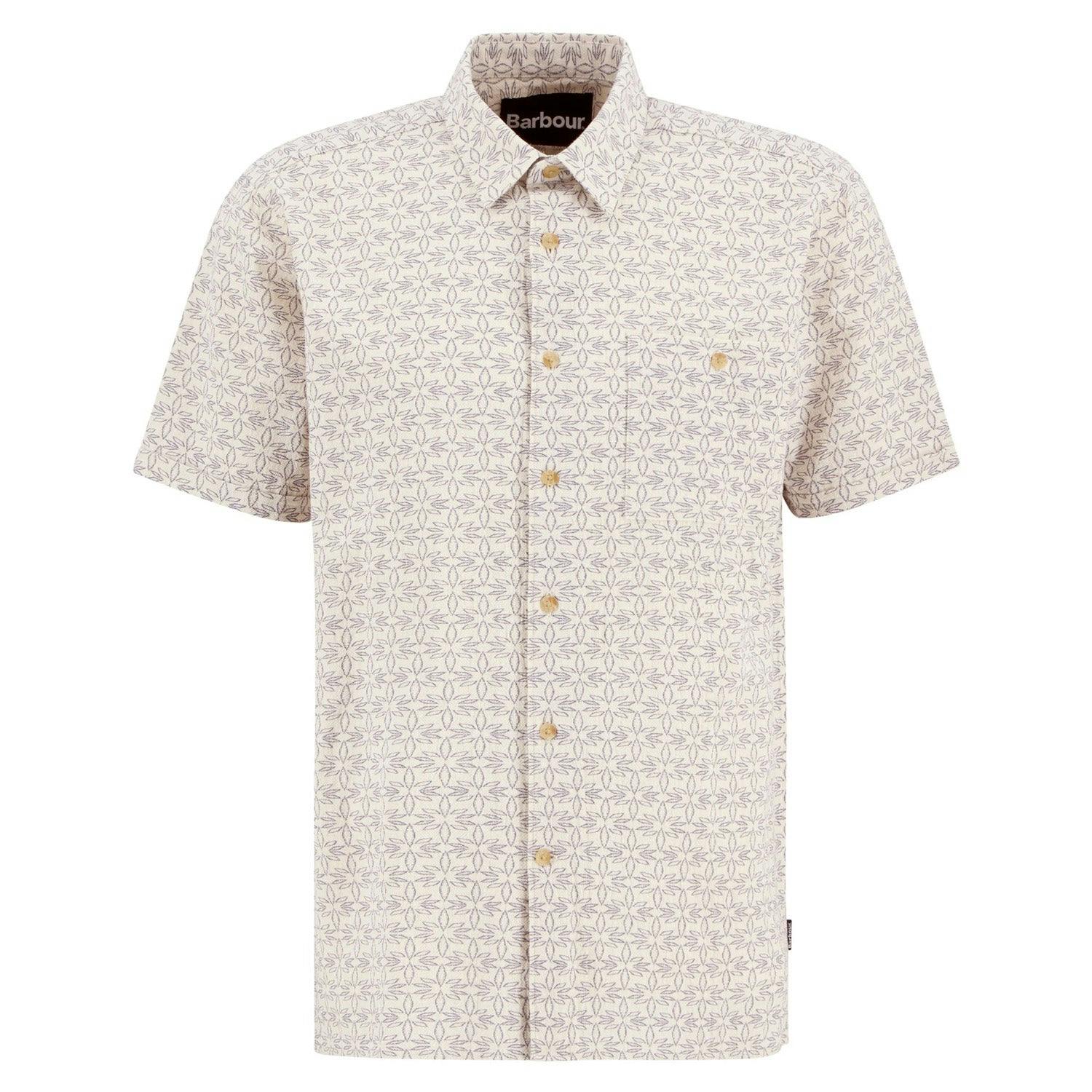 Barbour Light Wildfell Printed Short Sleeve Shirt - Neutral - Medium
