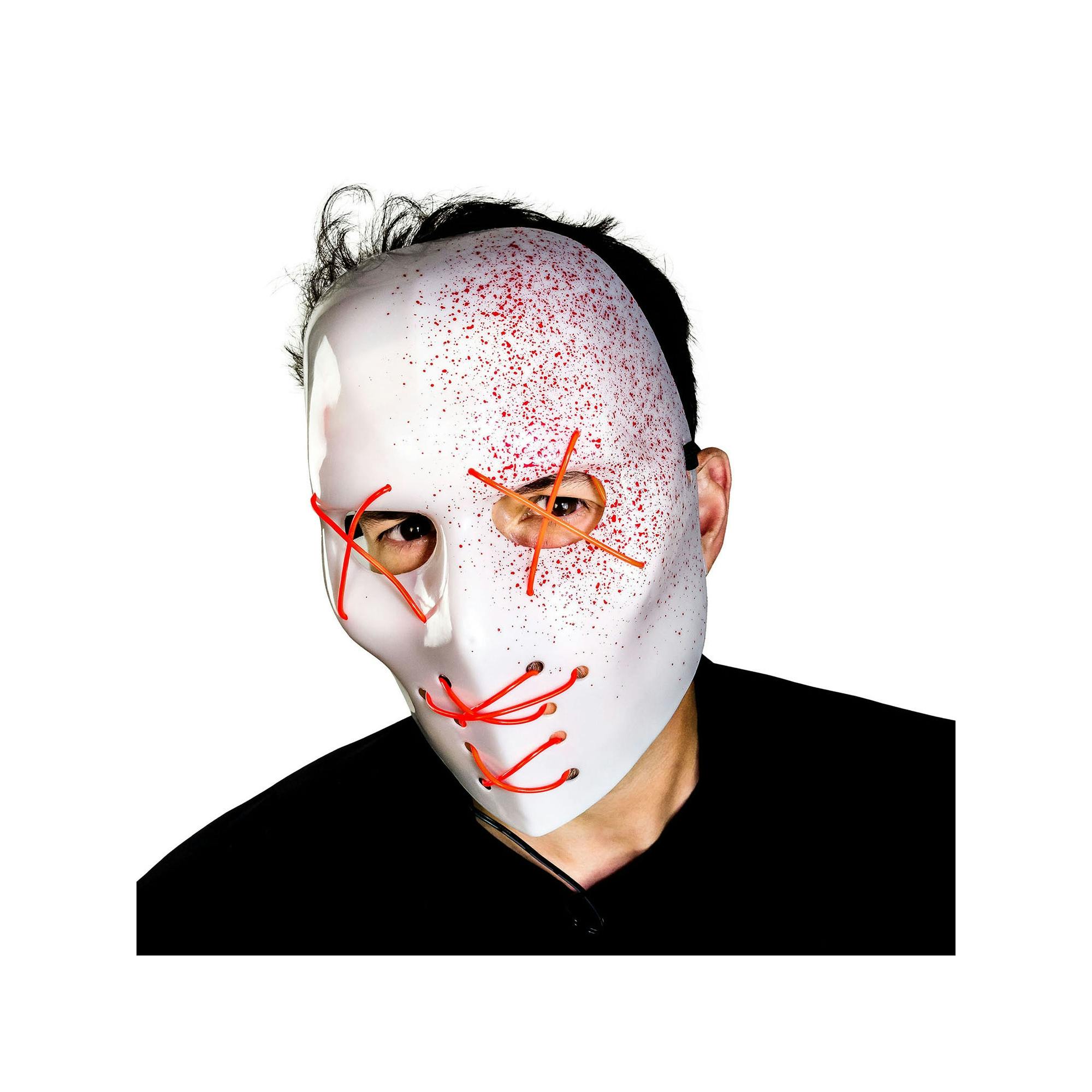 Bristol Novelty Unisex White/Red Adult Slasher Blood Splatter Mask - One Size