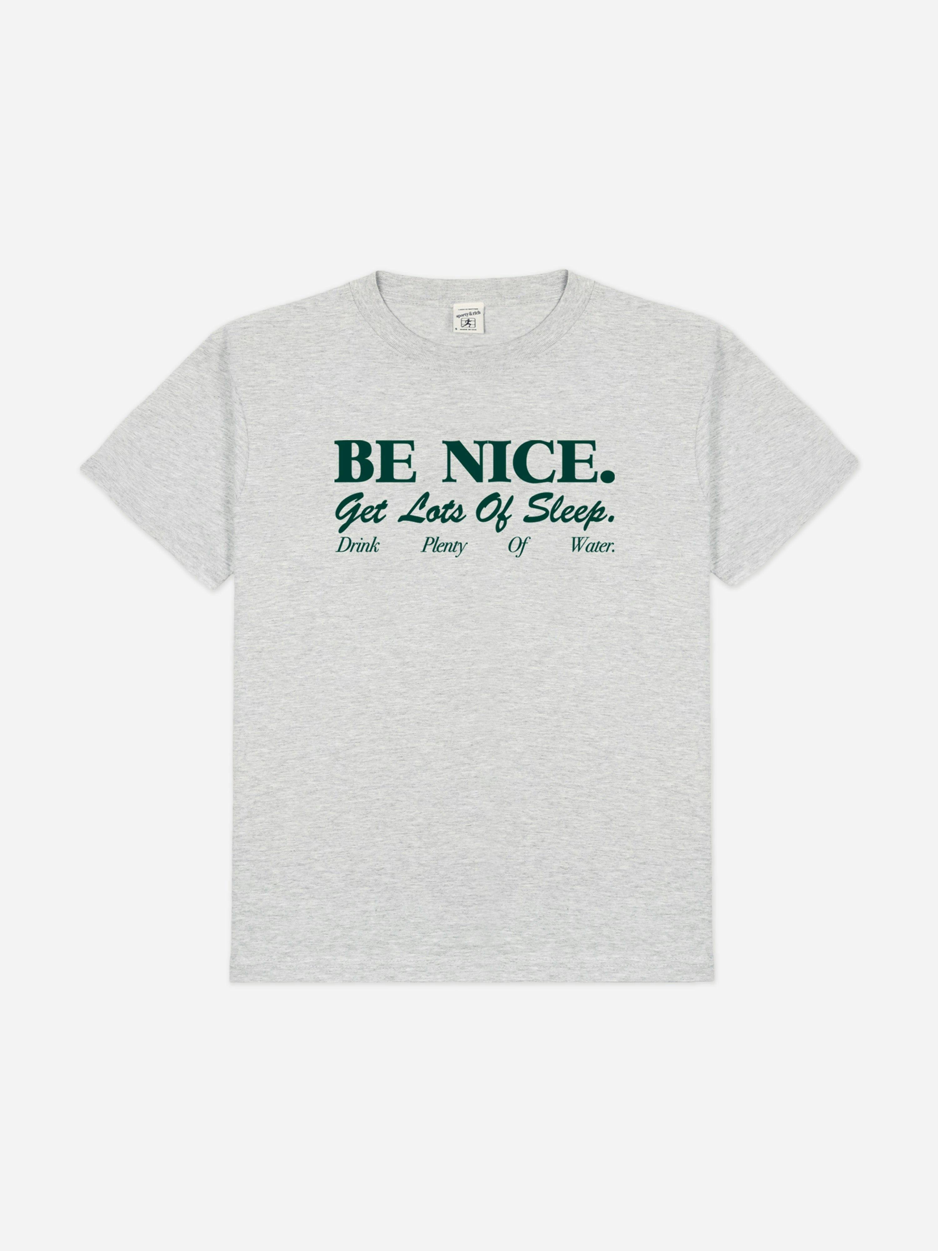 Sporty & Rich Unisex Kids Grey Kids Be Nice T-Shirt In - 4 - 6 Yrs