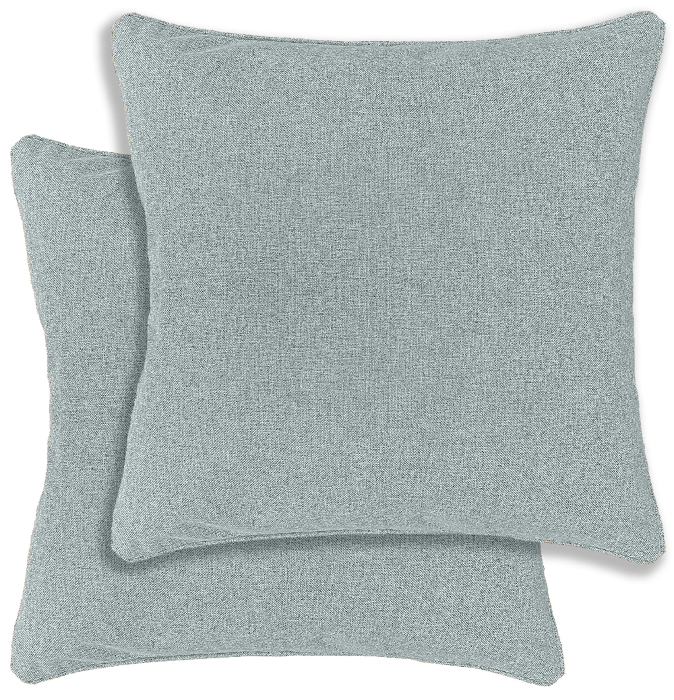 Enhanced Living Blue Austin/Dallas Textured Pair Of Double Sided Zip Opening Piped Edge Cushion Covers - 43X43cm - Cases Only
