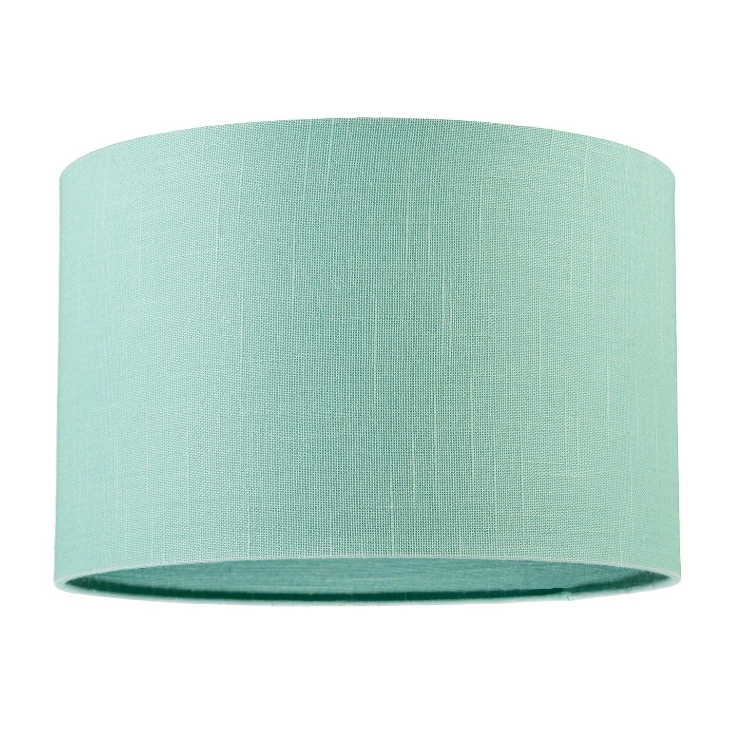 Rackhams Green Designer Emerald Bay Textured Linen Fabric Circular Lamp Shade