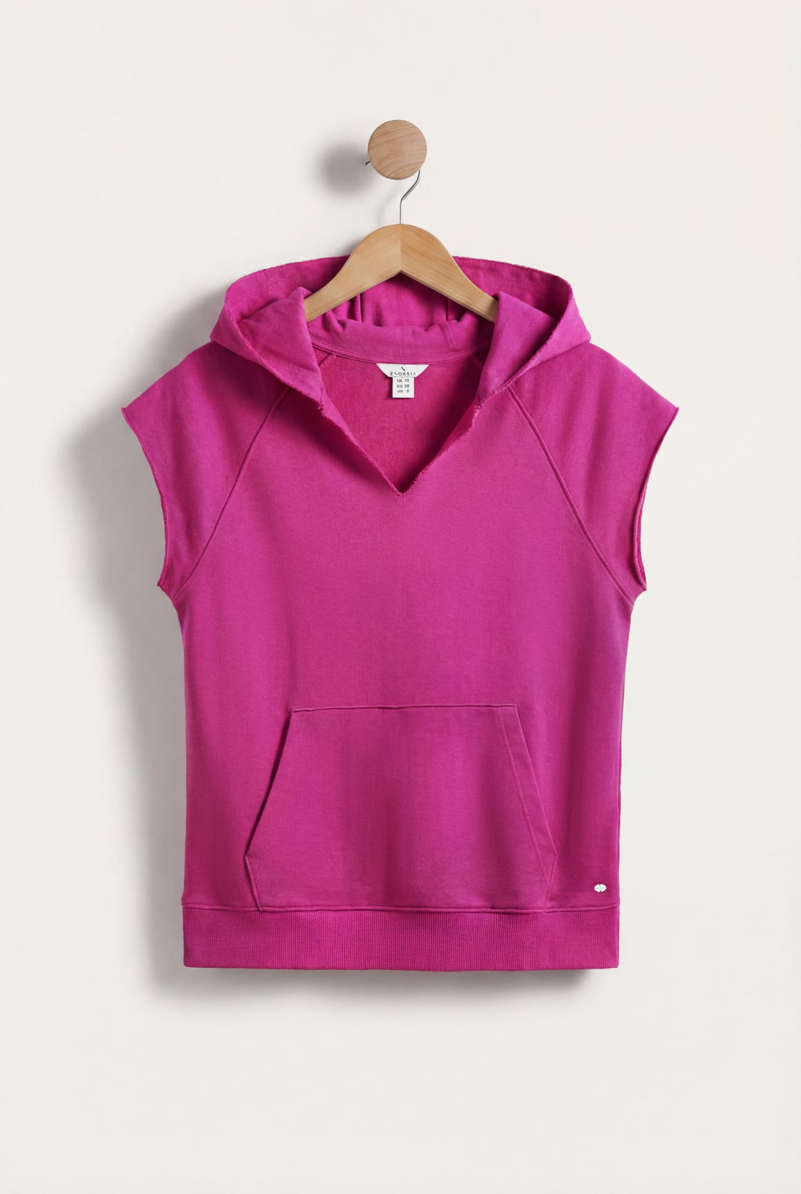 Enorsia Women's Pink Sleeveless Raw Edge Hoodie - Uk 16 - Image 2