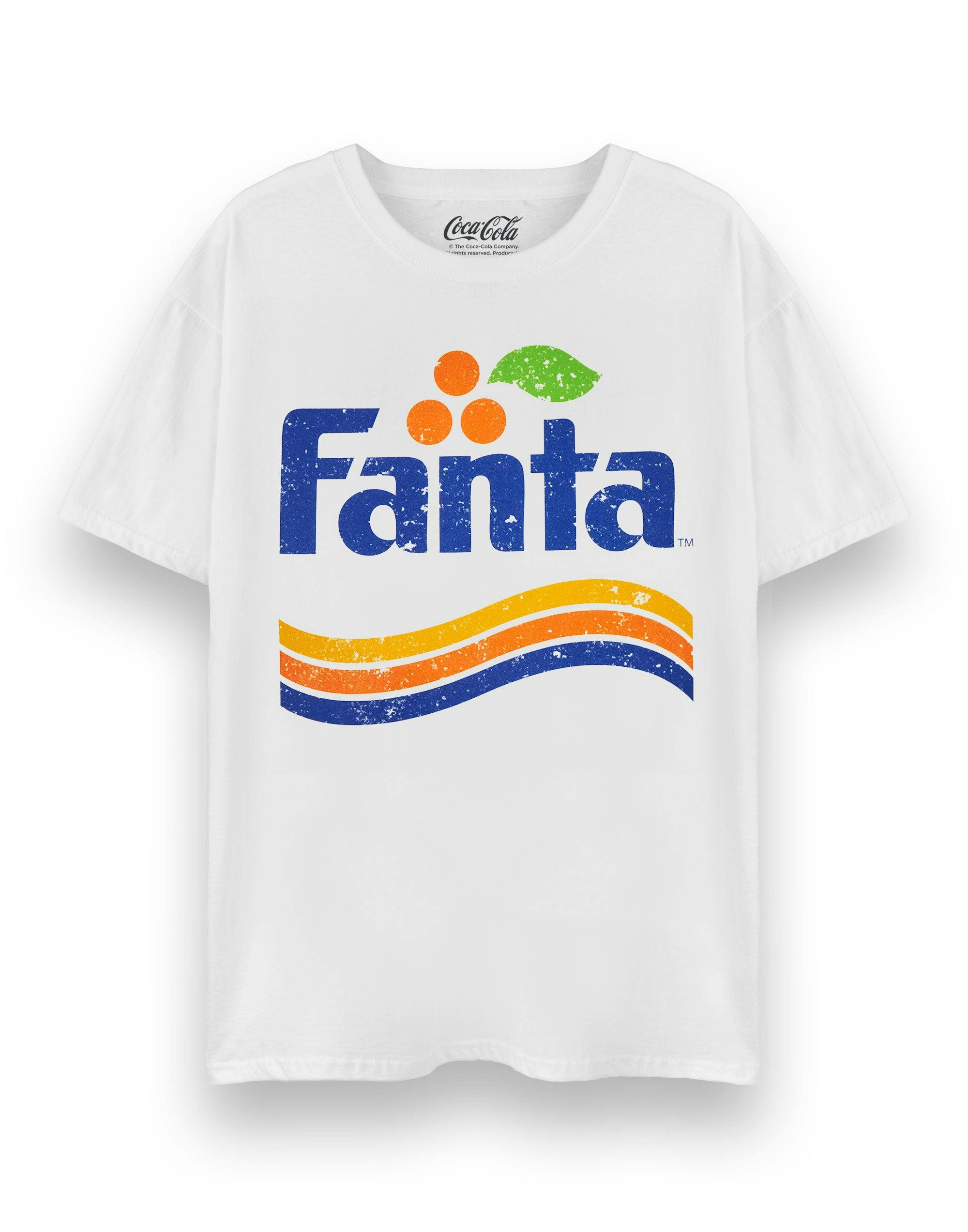 Vanilla Underground Unisex White Coca Cola Fanta Distressed Logo Short Sleeved T-Shirt - XXX-Large