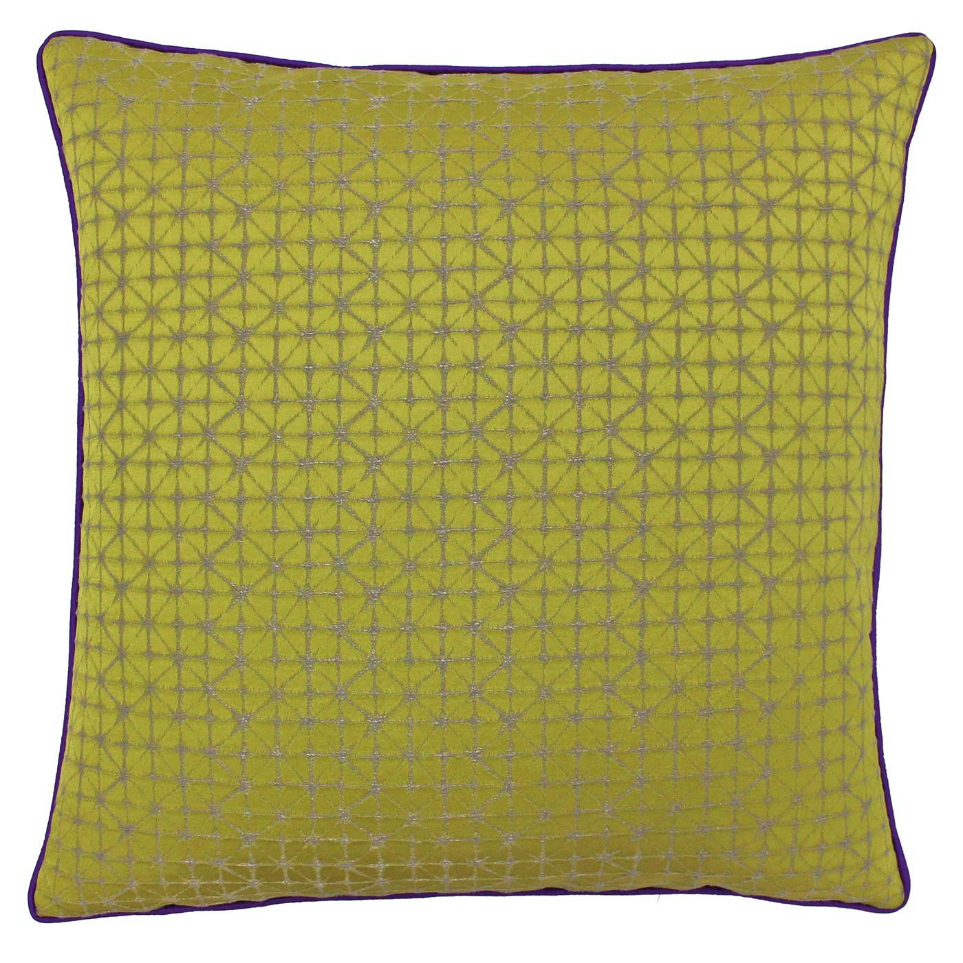 Rackhams Gold/Purple Riva Paoletti Pimlico Cushion Cover - 45X45cm - 65% Polyester/35% Viscose