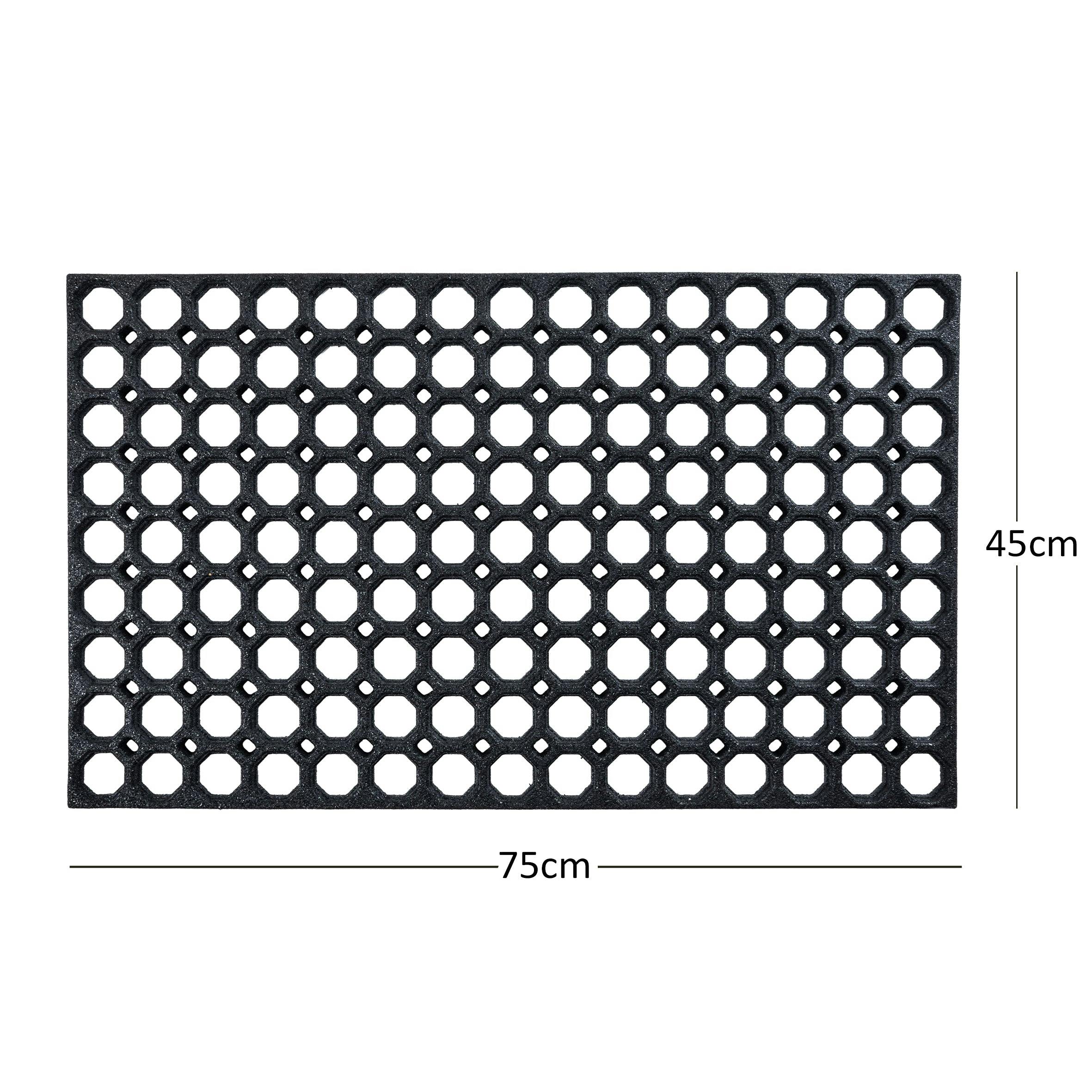 Nicoman Heavy Duty Non Slip Rubber Ring Entrance Doormat - 75 X 45Cm Meduim