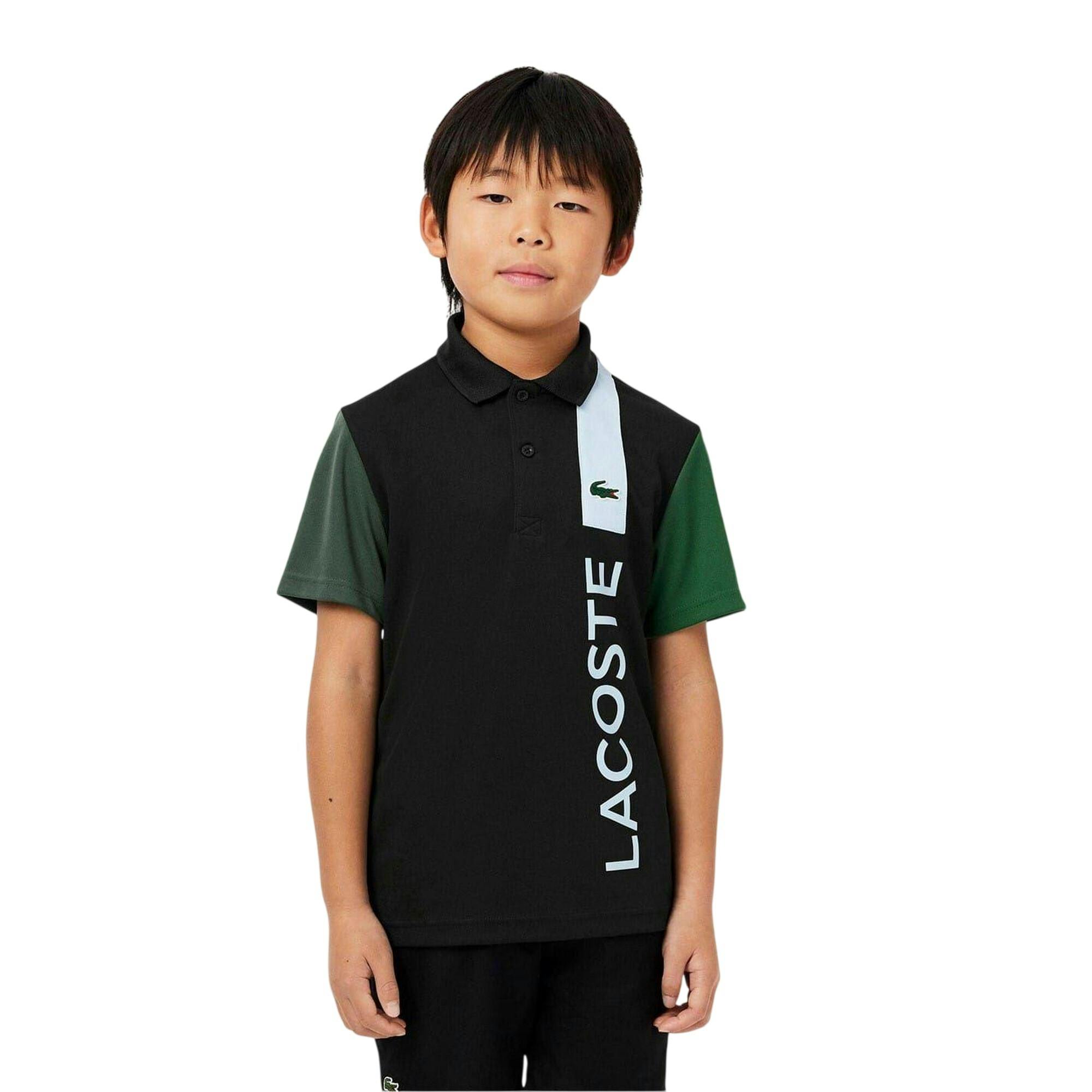 Lacoste Boys Black Lettering Regular Polo Shirt - 14 Years - 100% Mixed