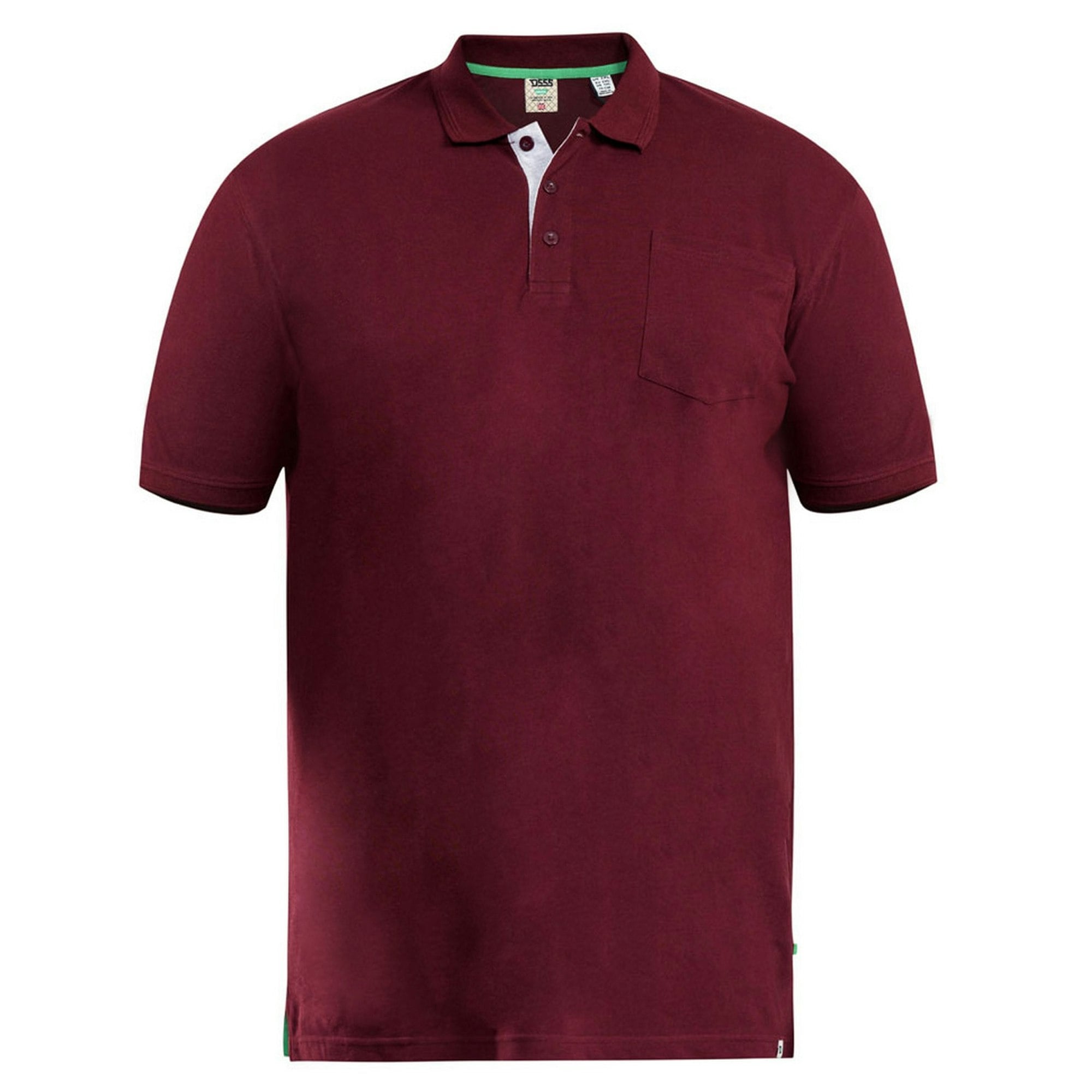 Duke Men's D555 Grant Pique Kingsize Polo Shirt - Maroon - Maroon - 3XL