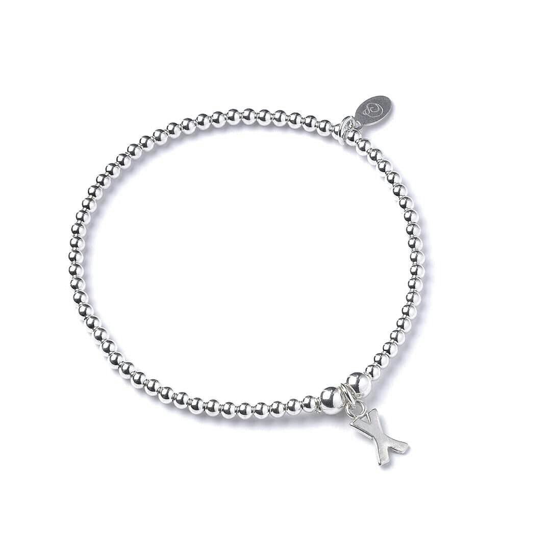 Mylee London Silver Letter Initial Sterling Ball Bead Bracelet - No - X