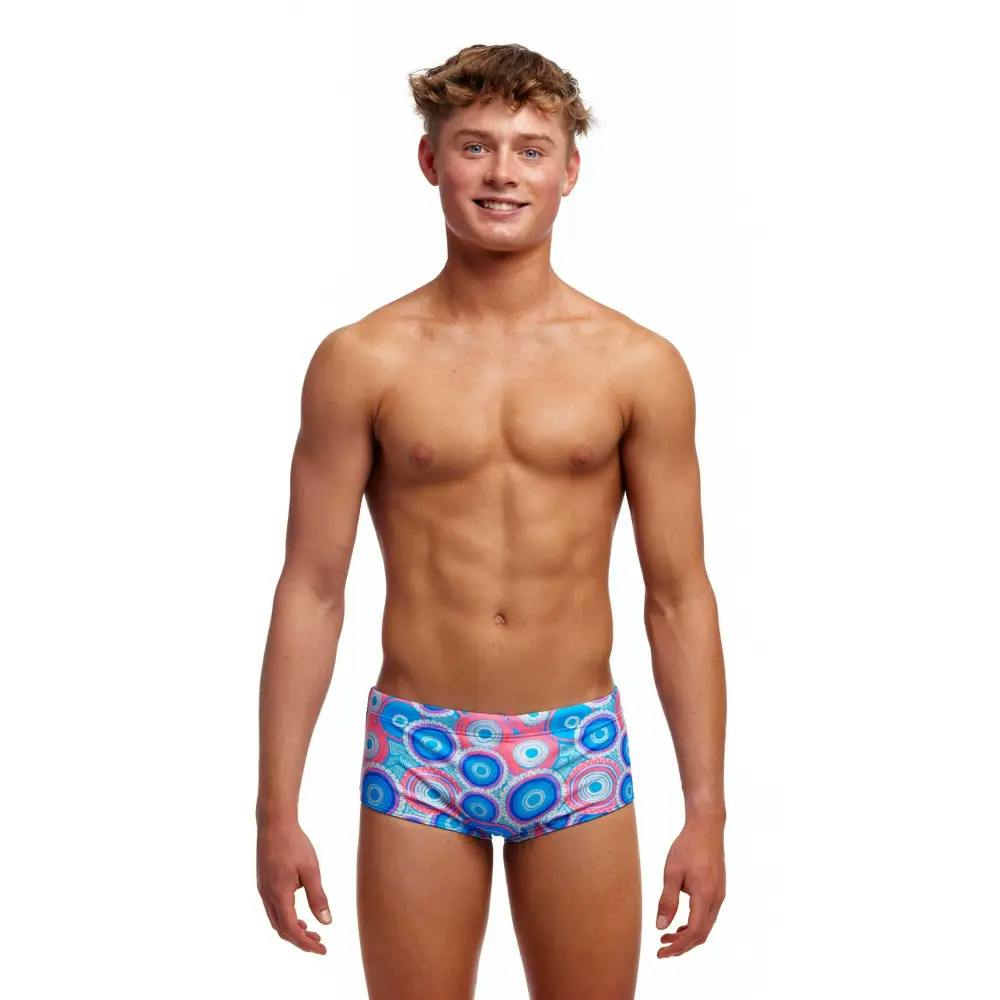 Funky Trunks Boys Blue/Pink Bundjalung Sidewinder Swim Trunks - Waist Size 26