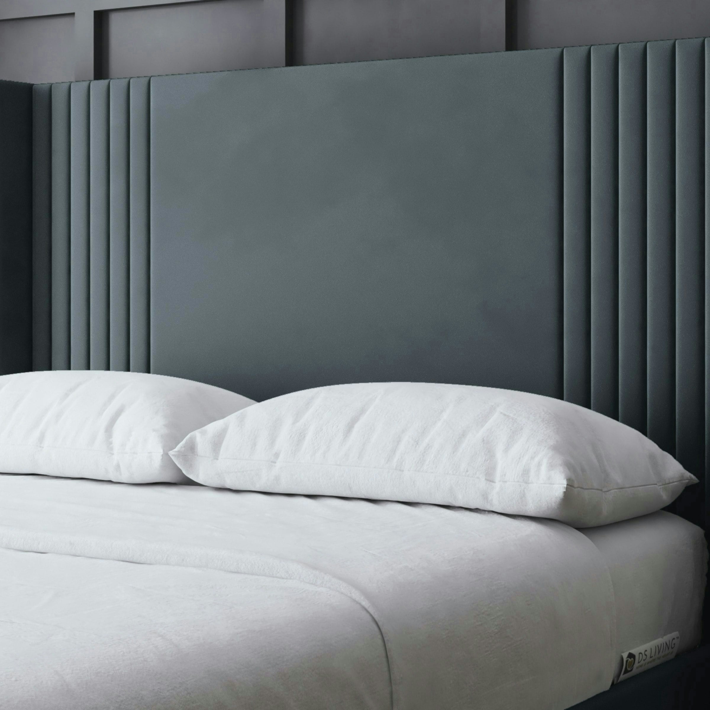 Ds Living Grey Elara Ottoman Bed With Winged Panel Headboard - (Steel) - Double / 4Ft6