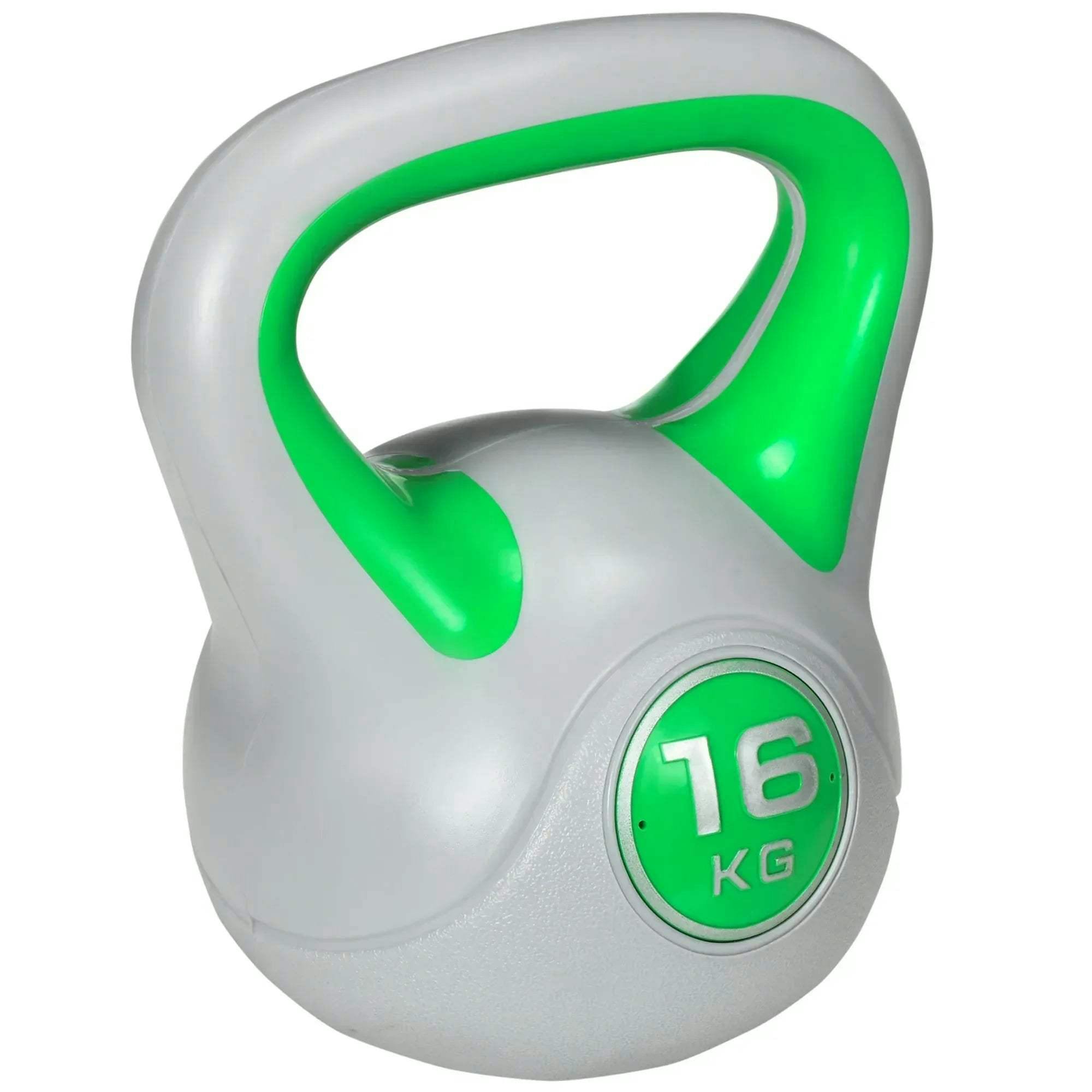 B&Q - 16Kg Kettle Bell With Handle For Home GymGreen And Grey - Image 5