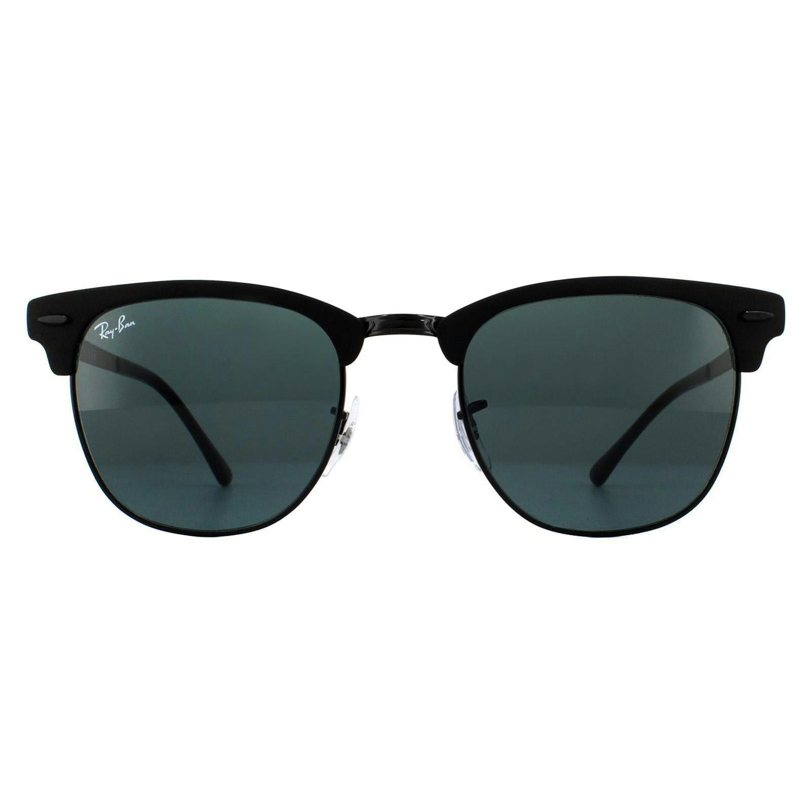 Ray-Ban Unisex Black Round Matte Grey Clubmaster Metal Rb3716 Sunglasses - Image 17