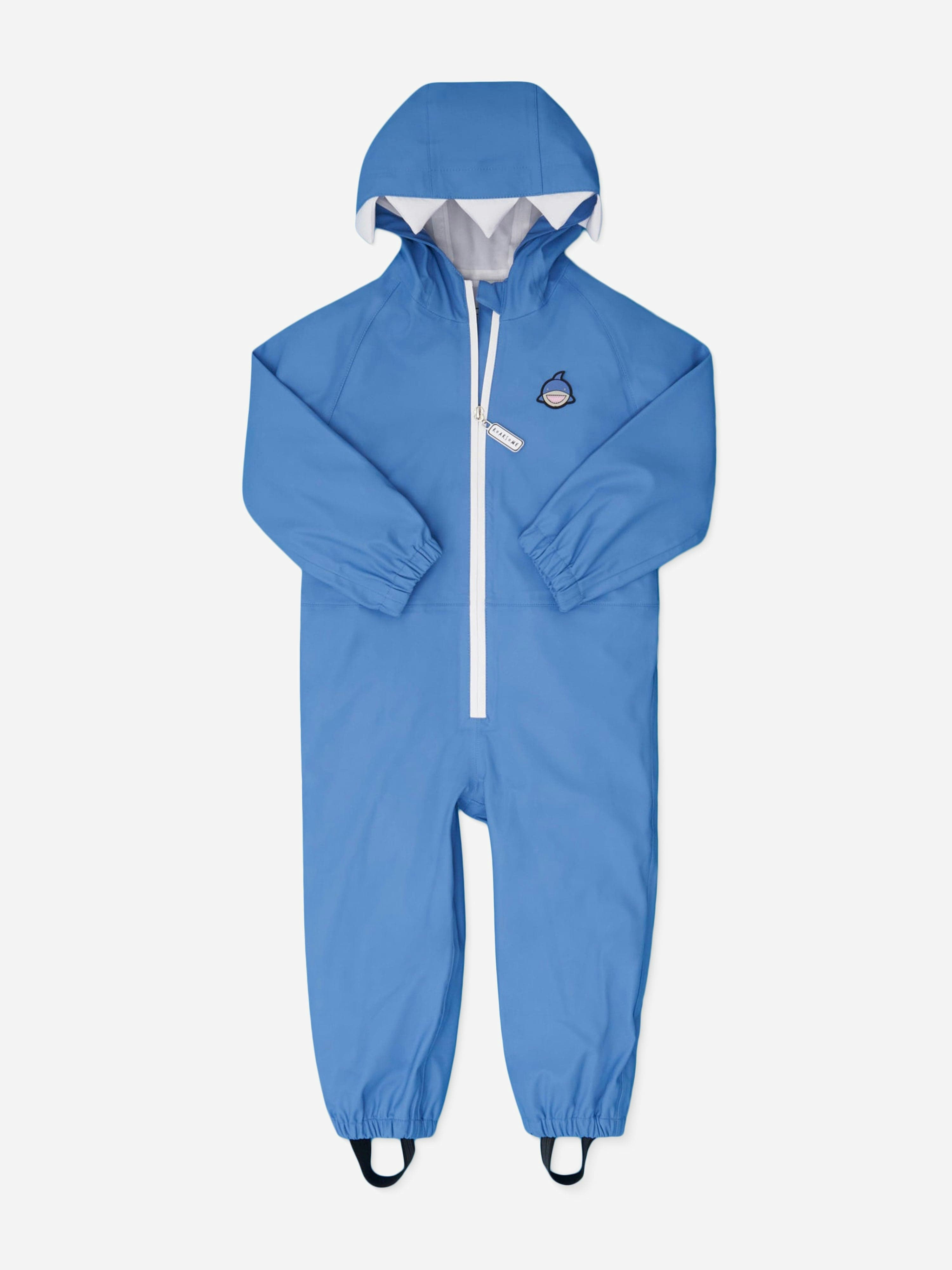 Roarsome Boys Blue Kids Reef The Shark Puddlesuit In - 3 - 4 Yrs