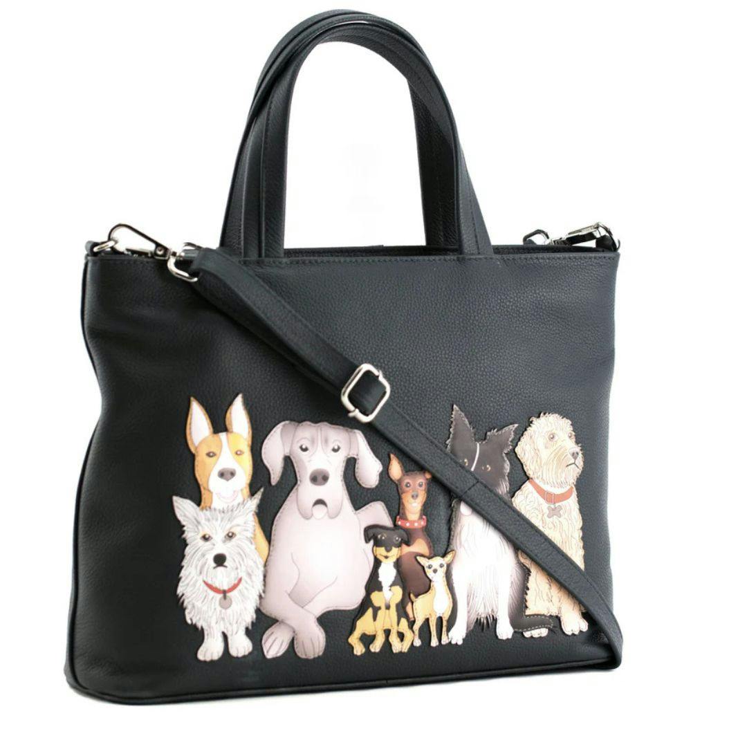 Mala Leather Dark/Grey Kennel Crew Dogs Multiway Leather Grab Bag